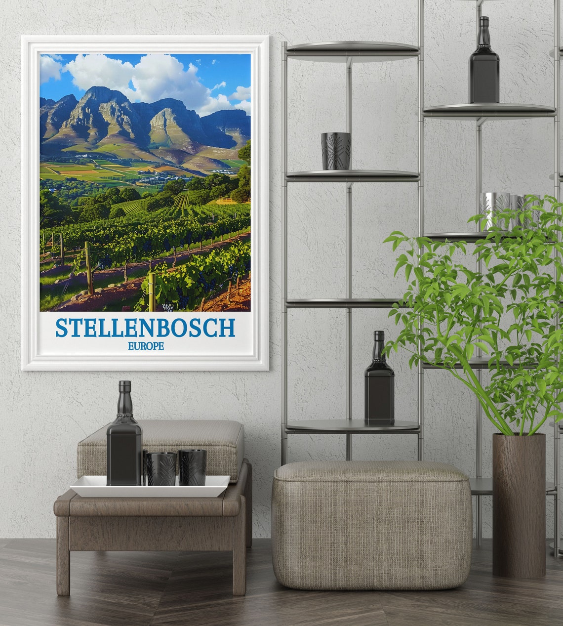 Stellenbosch Vineyards Dramatic Mountain Valley Wine Country Poster - Image 3