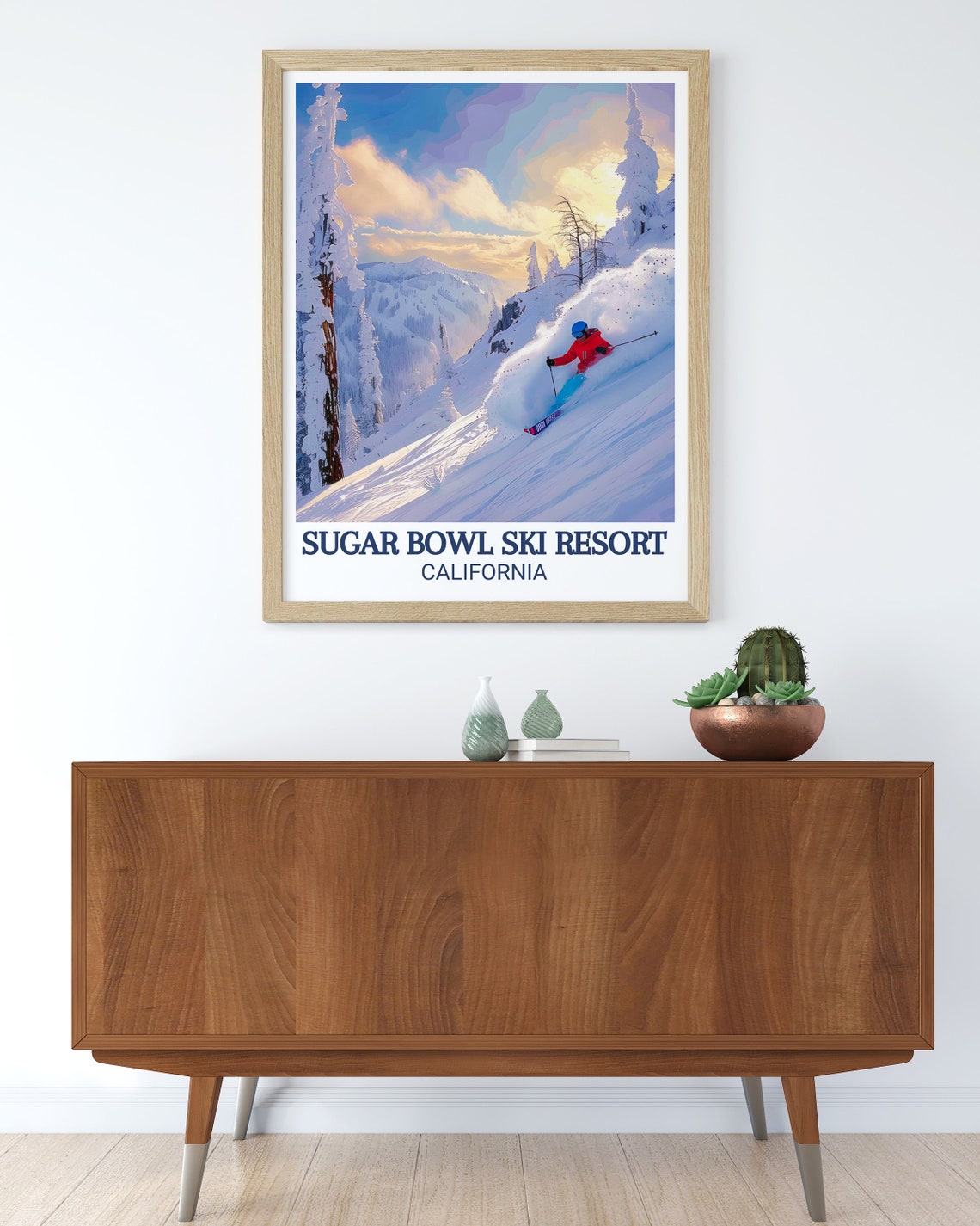 Sugar Bowl Ski Resort Powder Skier Alpine Slope Travel Poster - Image 2