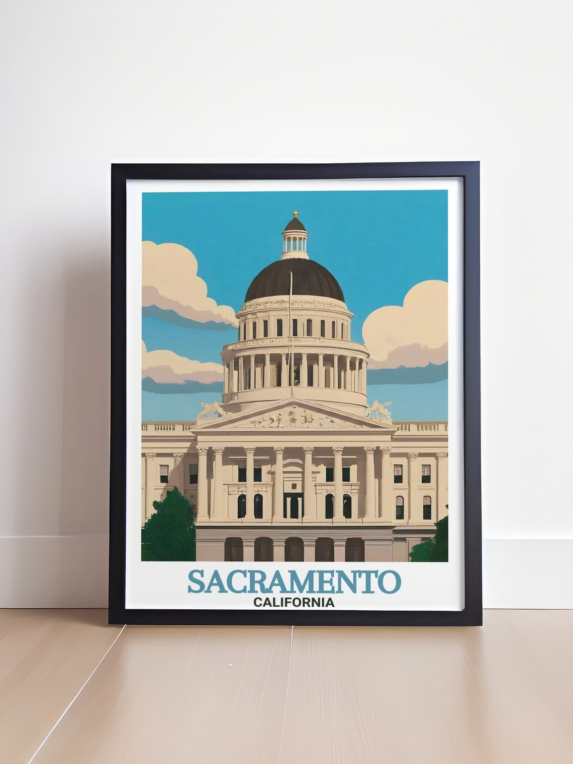 California State Capitol Dome Sacramento Vintage Travel Poster - Image 4
