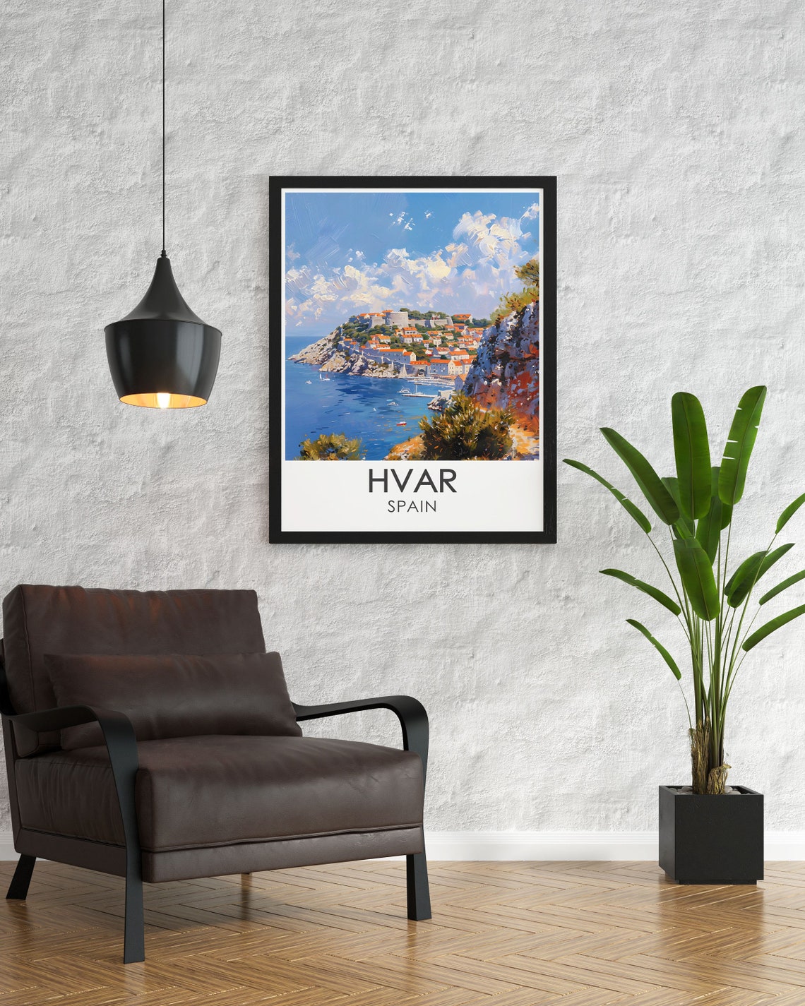 Hvar Fortress Old Town Over the Croatian Adriatic Sea Poster - Image 2