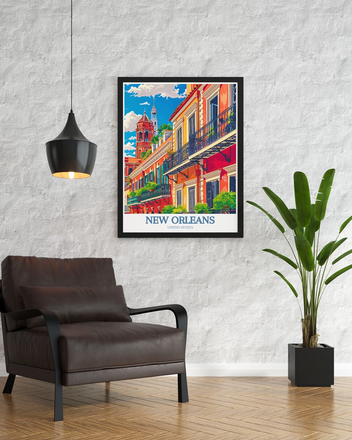 New Orleans United States Travel Poster Colorful French Quarter - Image 2