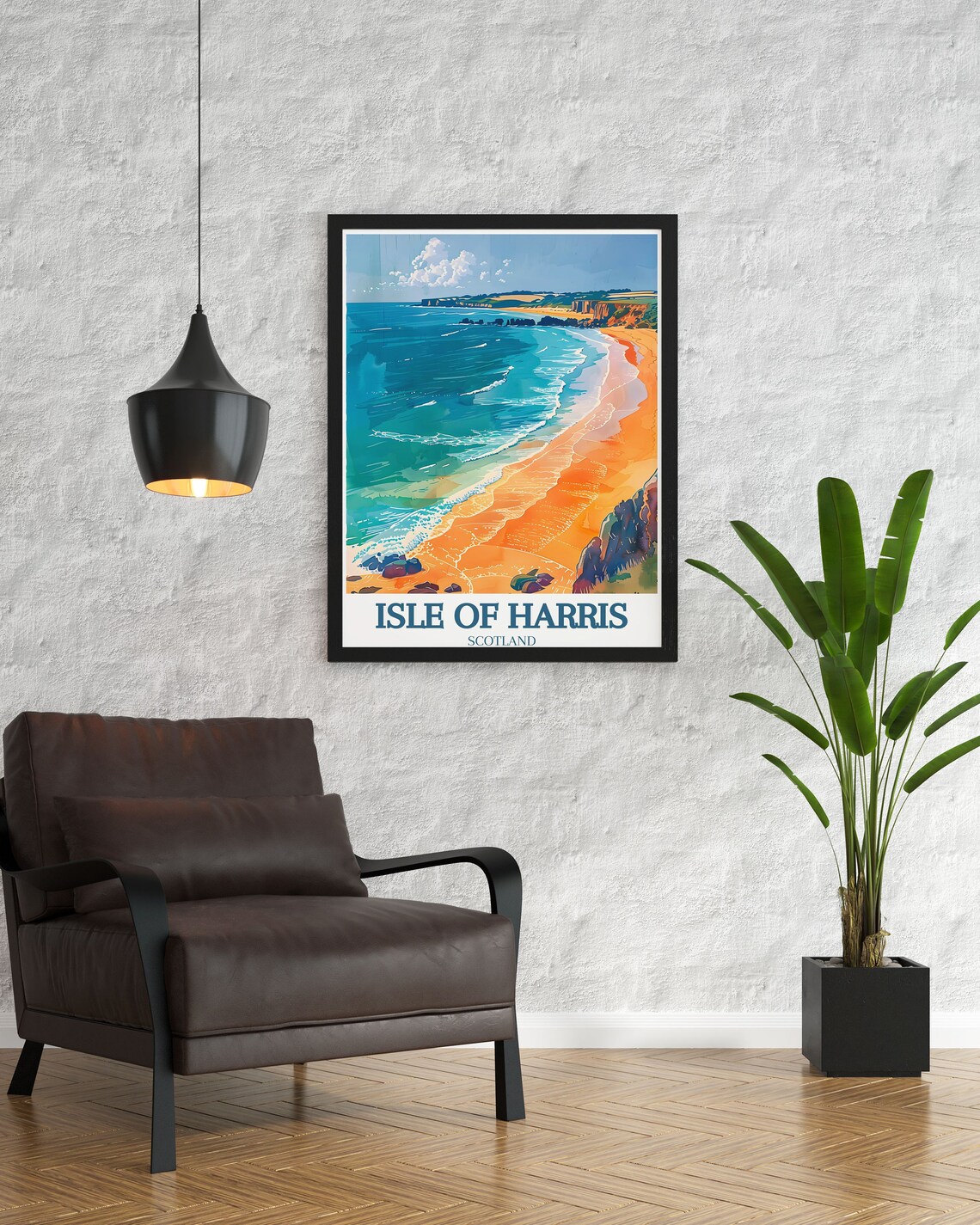 Isle Of Harris Scotland Golden Beach Coastline Scenic Travel Poster - Image 3