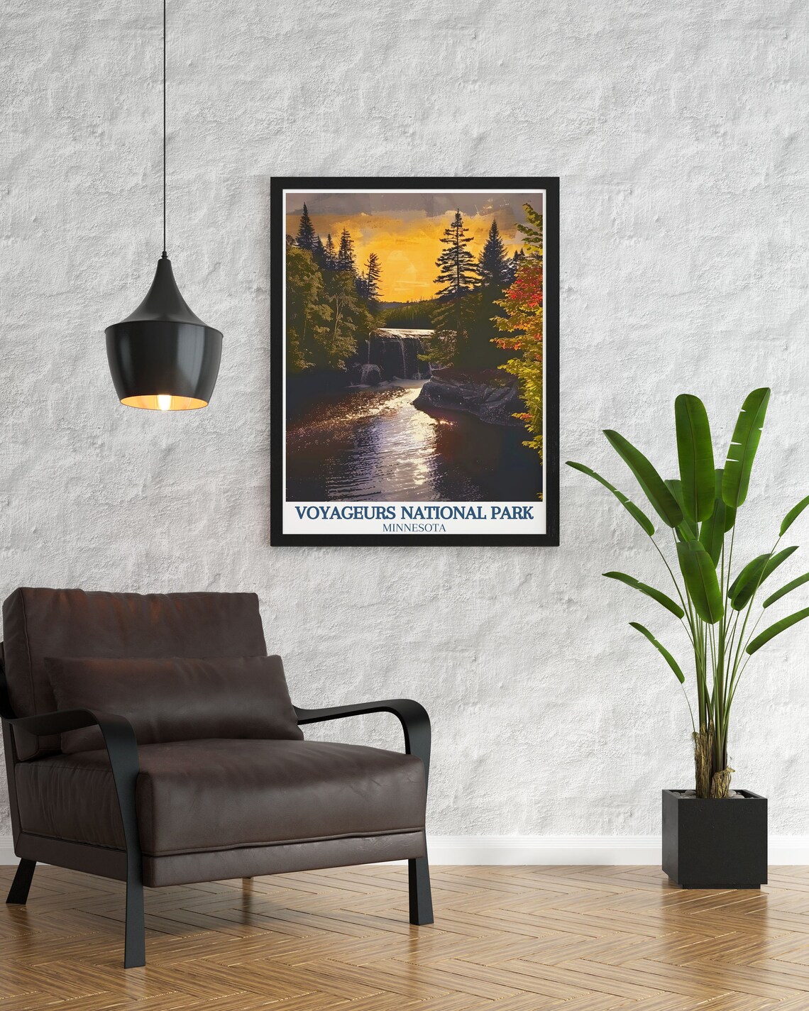 Voyageurs National Park Travel Poster Lake Roosevelt And Kettle Falls Art Print Poster Of Lake Roosevelt And Kettle Falls - Image 2