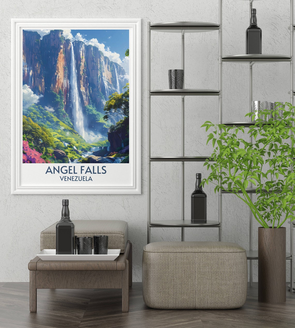 Angel Falls Venezuela Towering Tepui Waterfall Jungle Mist Poster - Image 4