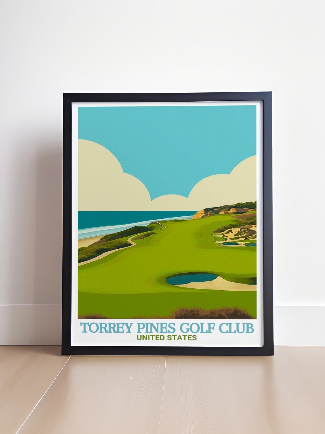 Torrey Pines Golf Club Fairway Bunkers Pacific Coast Golf Poster - Image 4