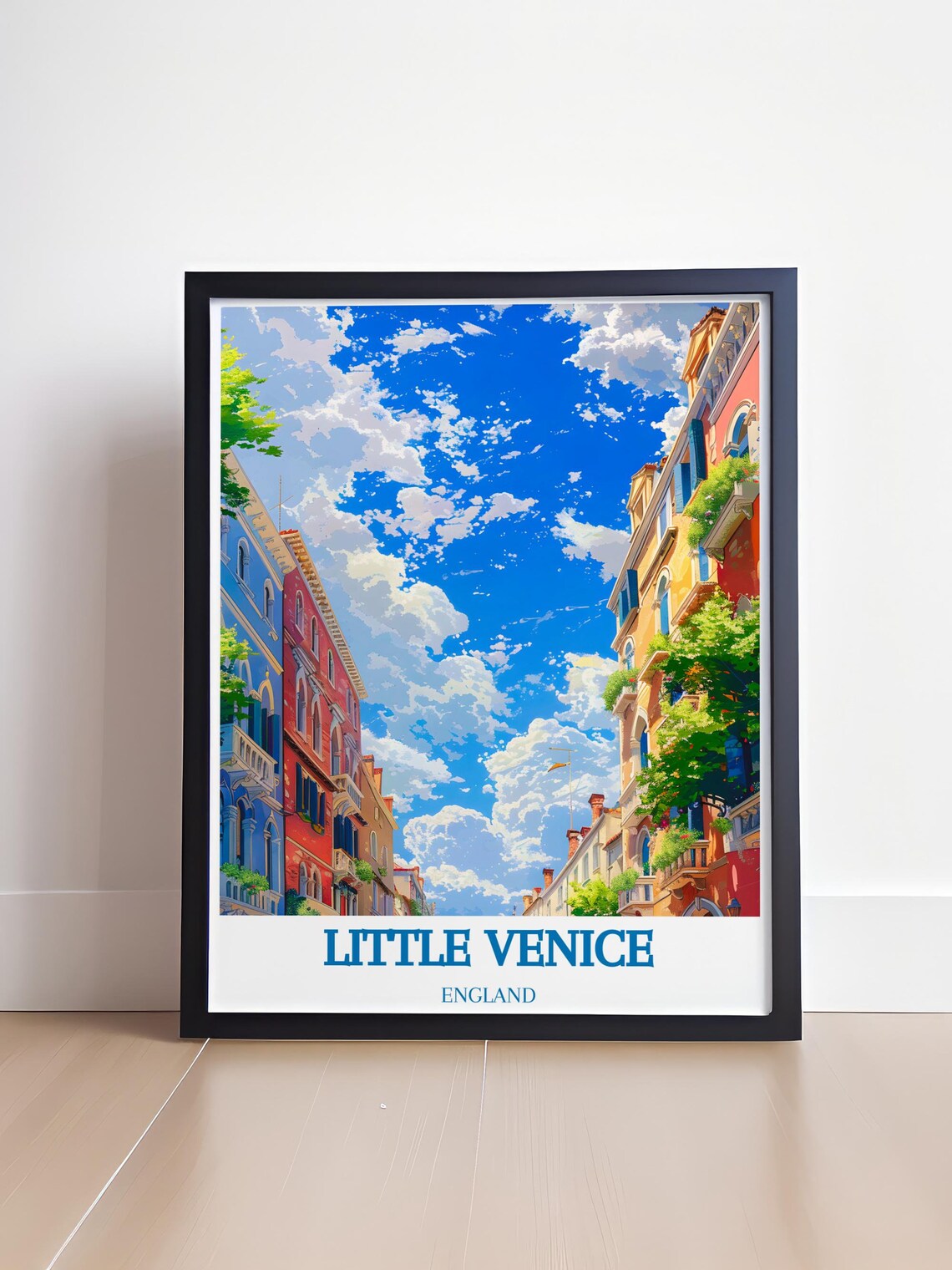 Little Venice Colorful Canal Buildings Blue Sky England Poster - Image 4