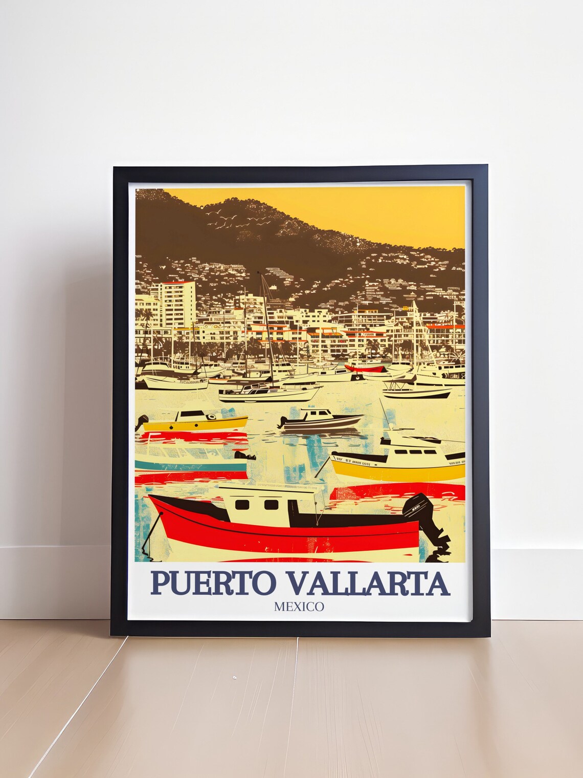 Puerto Vallarta Mexico Marina Colorful Fishing Boats Harbor Poster - Image 4
