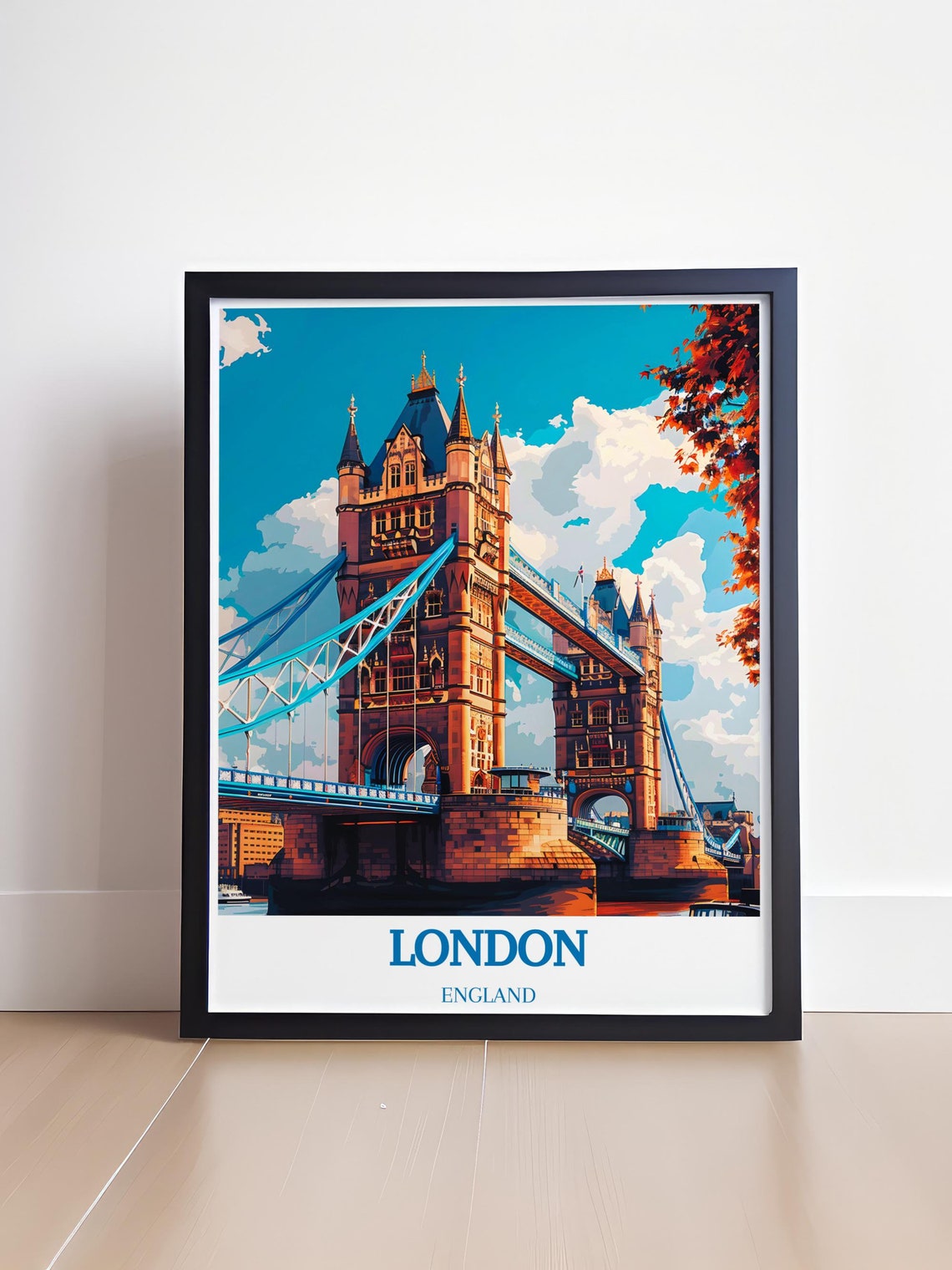 London England Tower Bridge River Thames Bright Daytime Poster - Image 4
