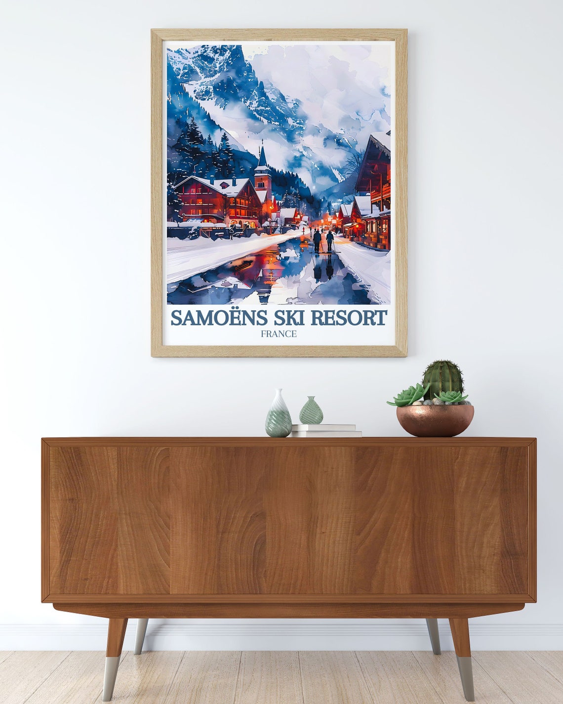 Samoens Travel Print Mont Blanc Grand Massif French Alps Decor Mont Blanc Grand Massif French Alps Art French Alps Travel Poster - Image 3