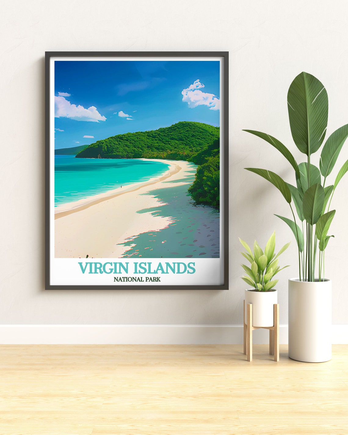 Cinnamon Bay White Sand Beach in Virgin Islands National Park Poster - Image 3