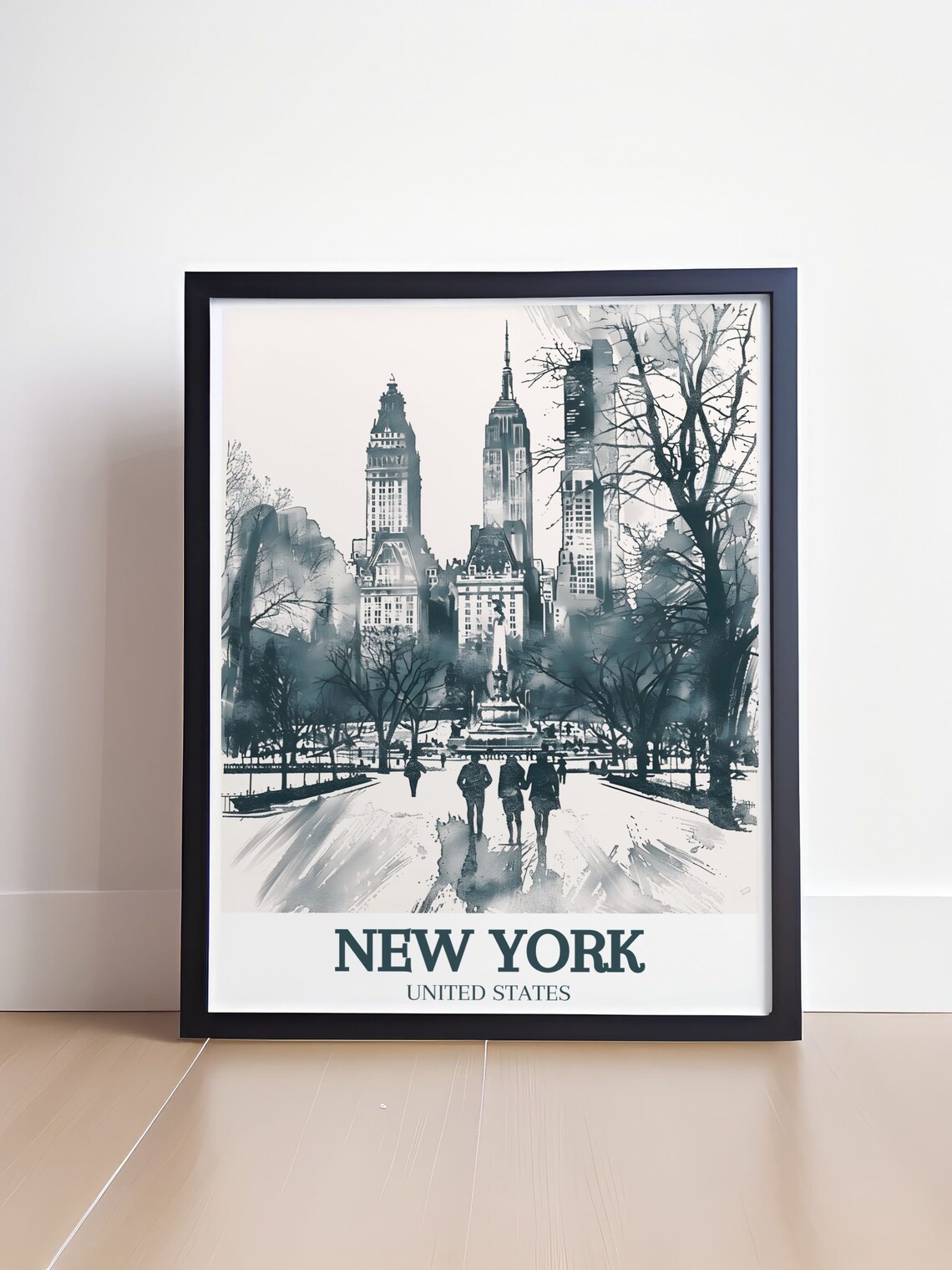 New York Central Park Skyline Watercolor United States Poster - Image 4