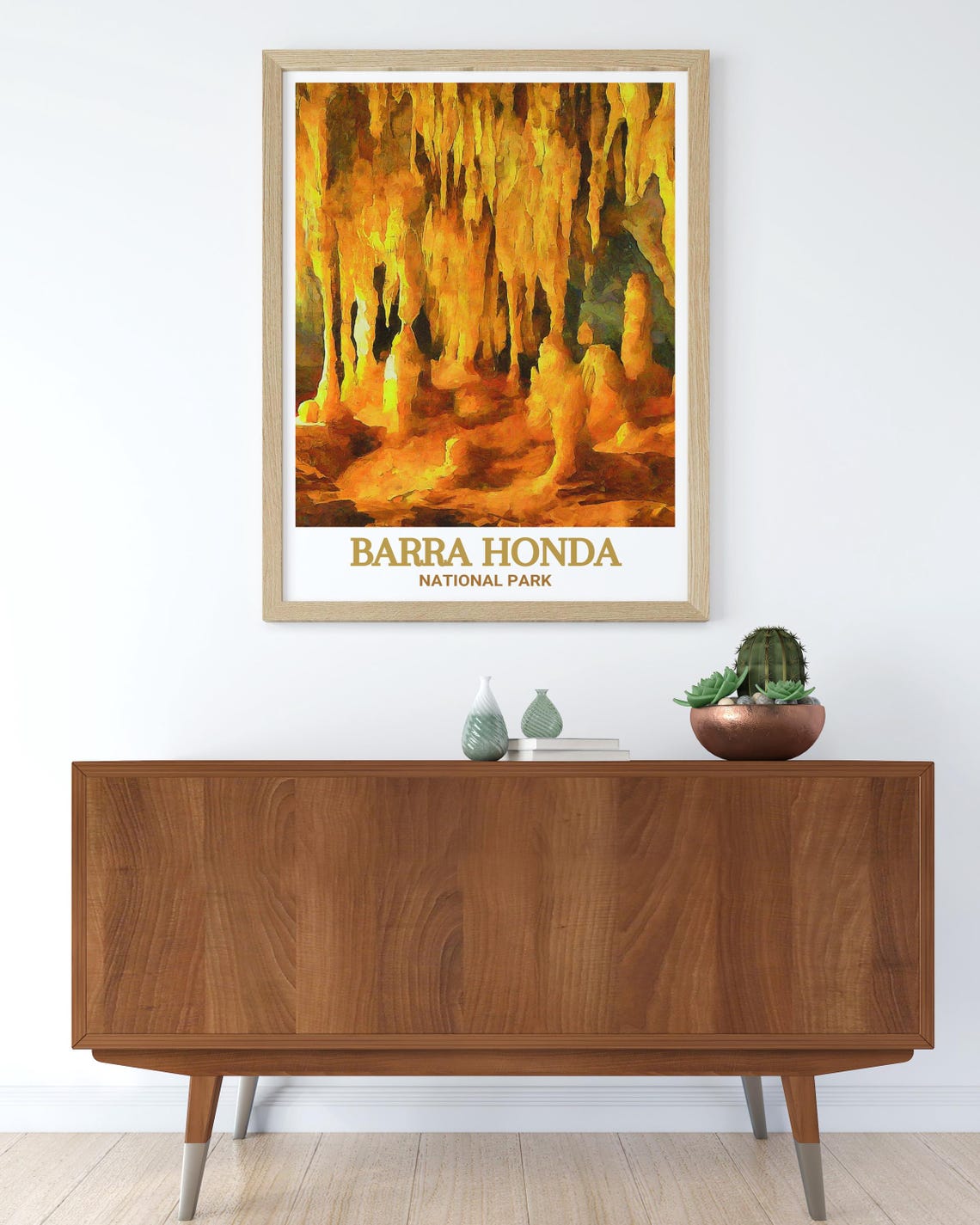 Barra Honda National Park Golden Cave Interior Stalactites Poster - Image 2