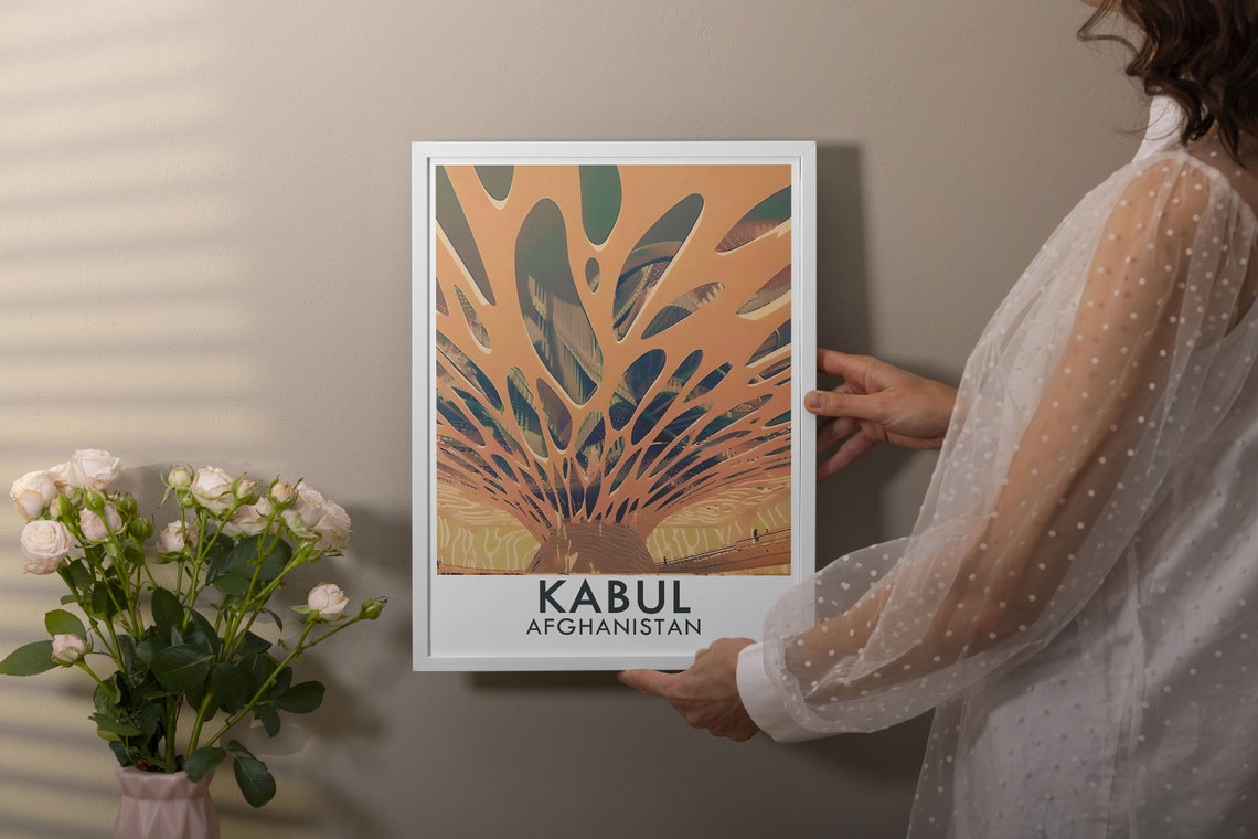 Kabul Afghanistan Organic Lattice Modern Architecture Travel Poster - Image 2