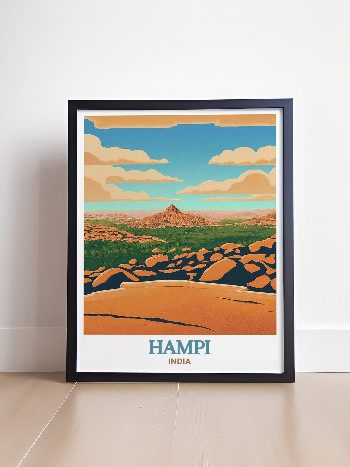 Hampi Matanga Hill Rocky Hills Orange Rock India Travel Poster - Image 4