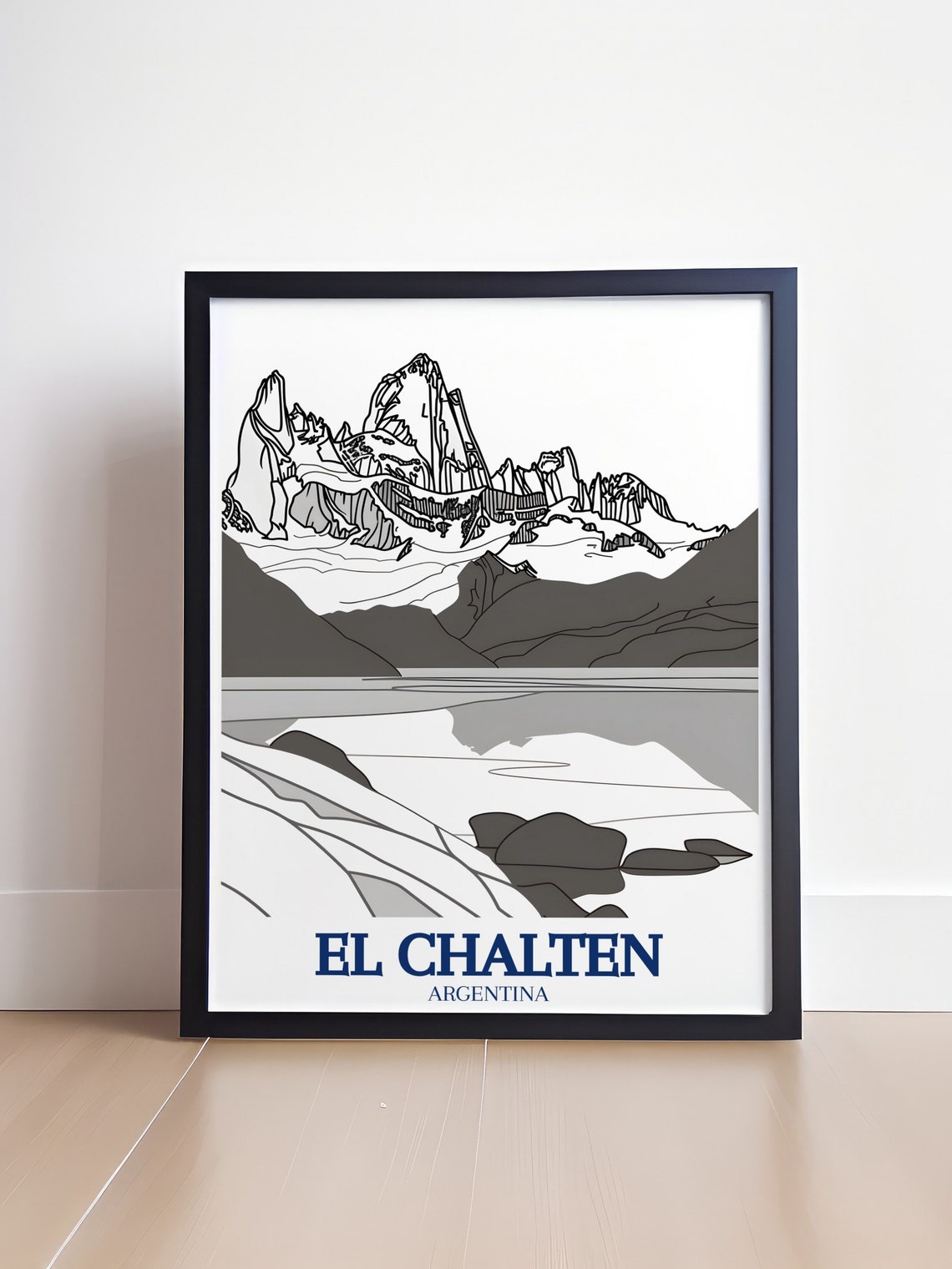 El Chalten Travel Art Mount Fitz Roy Laguna De Los Tres Decor Argentina Print Of Mount Fitz Roy Laguna De Los Tres In El Chaltn - Image 4