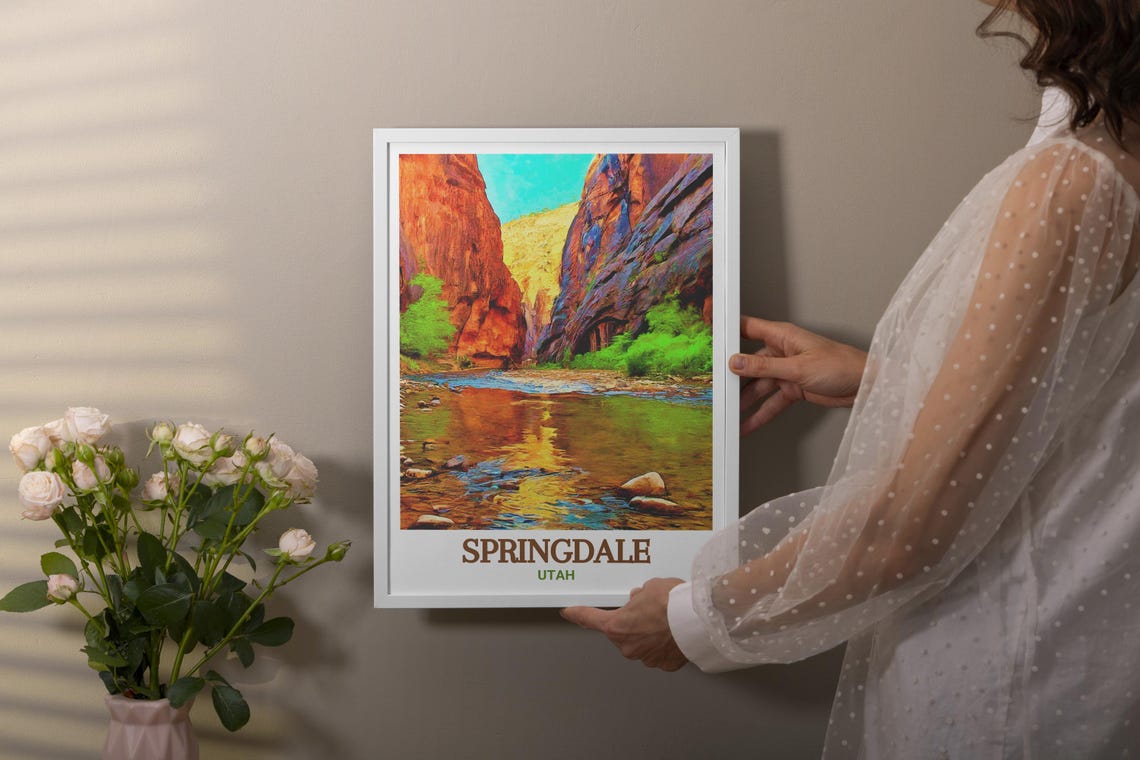 Springdale Utah The Narrows Canyon River Gorge Scenes Poster - Image 2