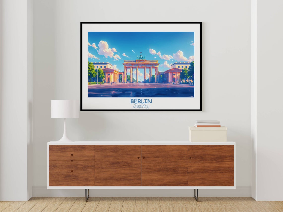 Berlin Brandenburg Gate Sunny Day Classic Germany Travel Poster - Image 3