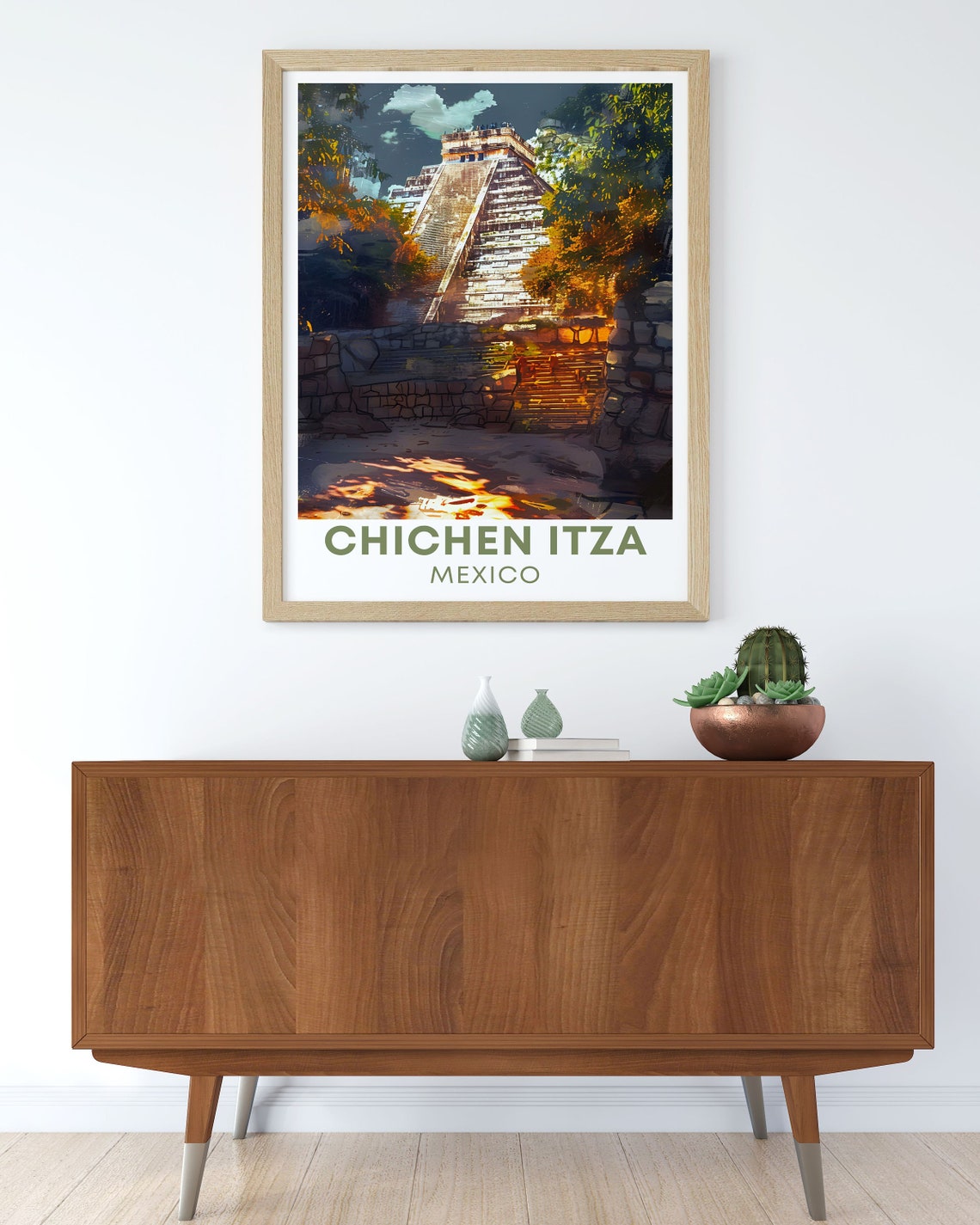 Chichen Itza Mayan Pyramid Evening Jungle Ruins Travel Poster - Image 2