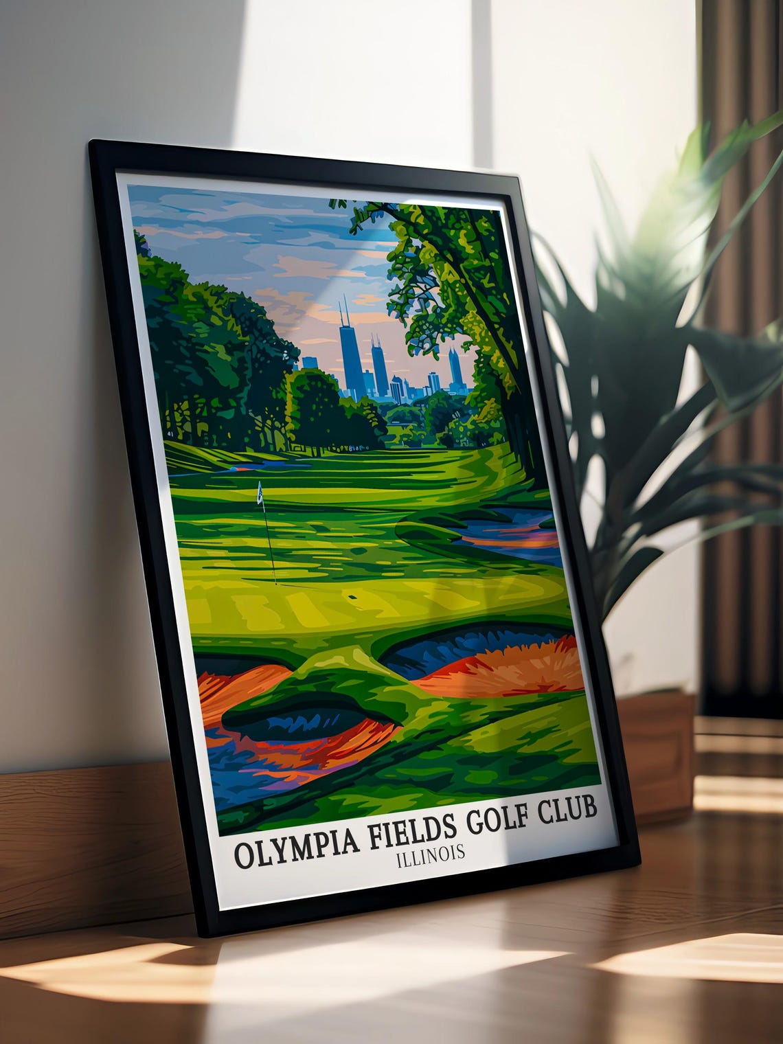 Olympia Fields Golf Club Illinois Fairway Chicago Skyline Poster - Image 3