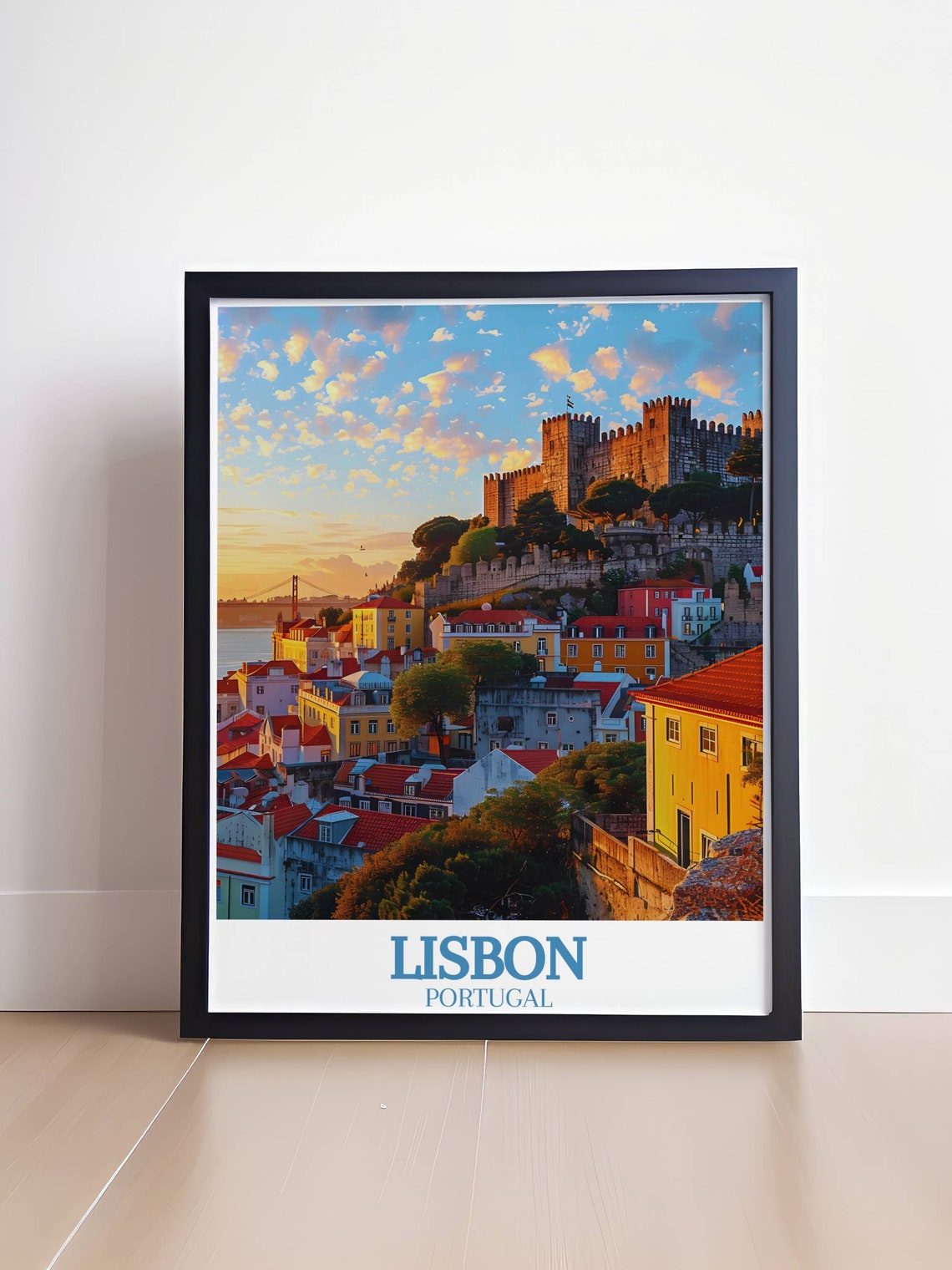 Lisbon Sao Jorge Castle Sunset Alfama Rooftops Portugal Poster - Image 4