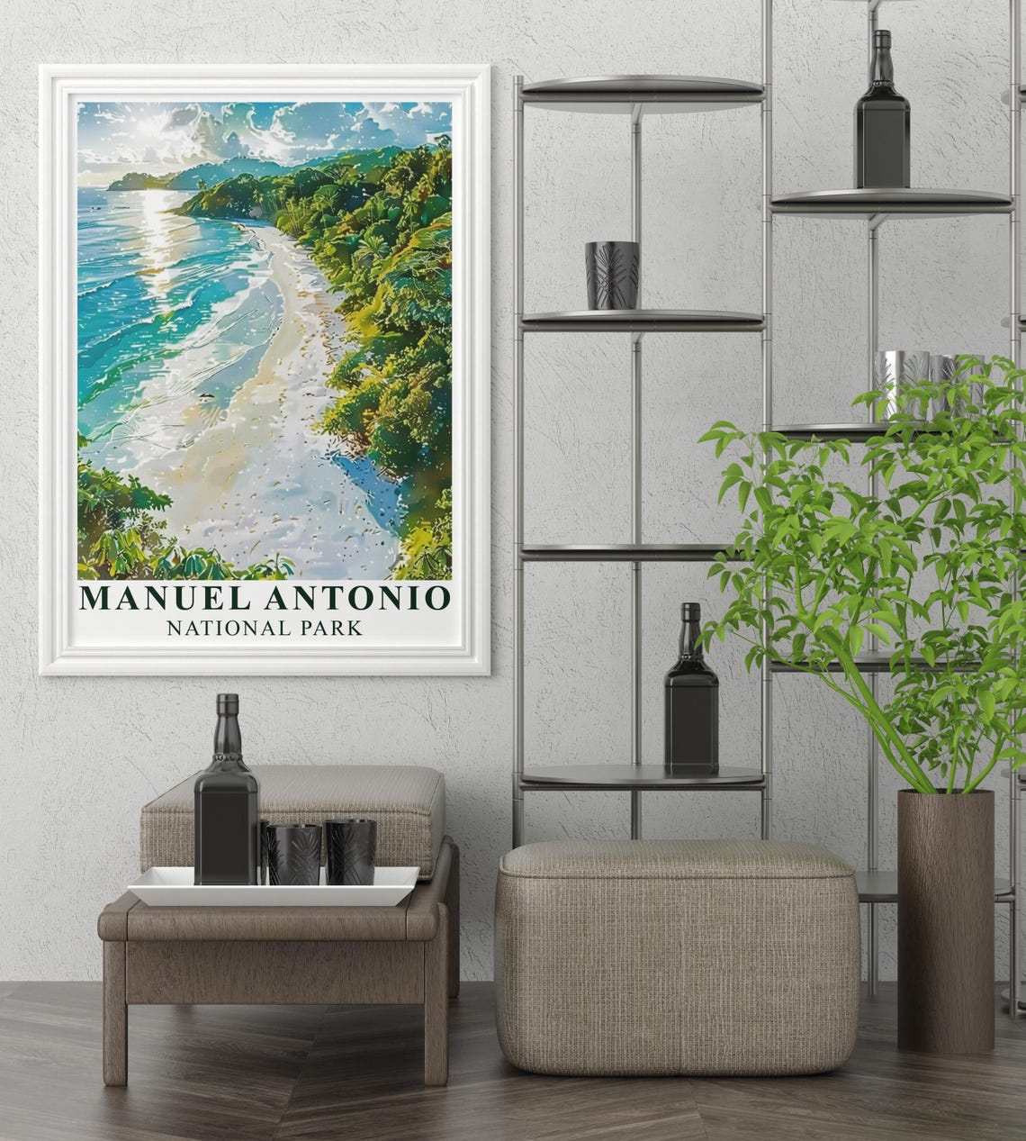 Manuel Antonio National Park White Sand Beach and Rainforest Poster - Image 2