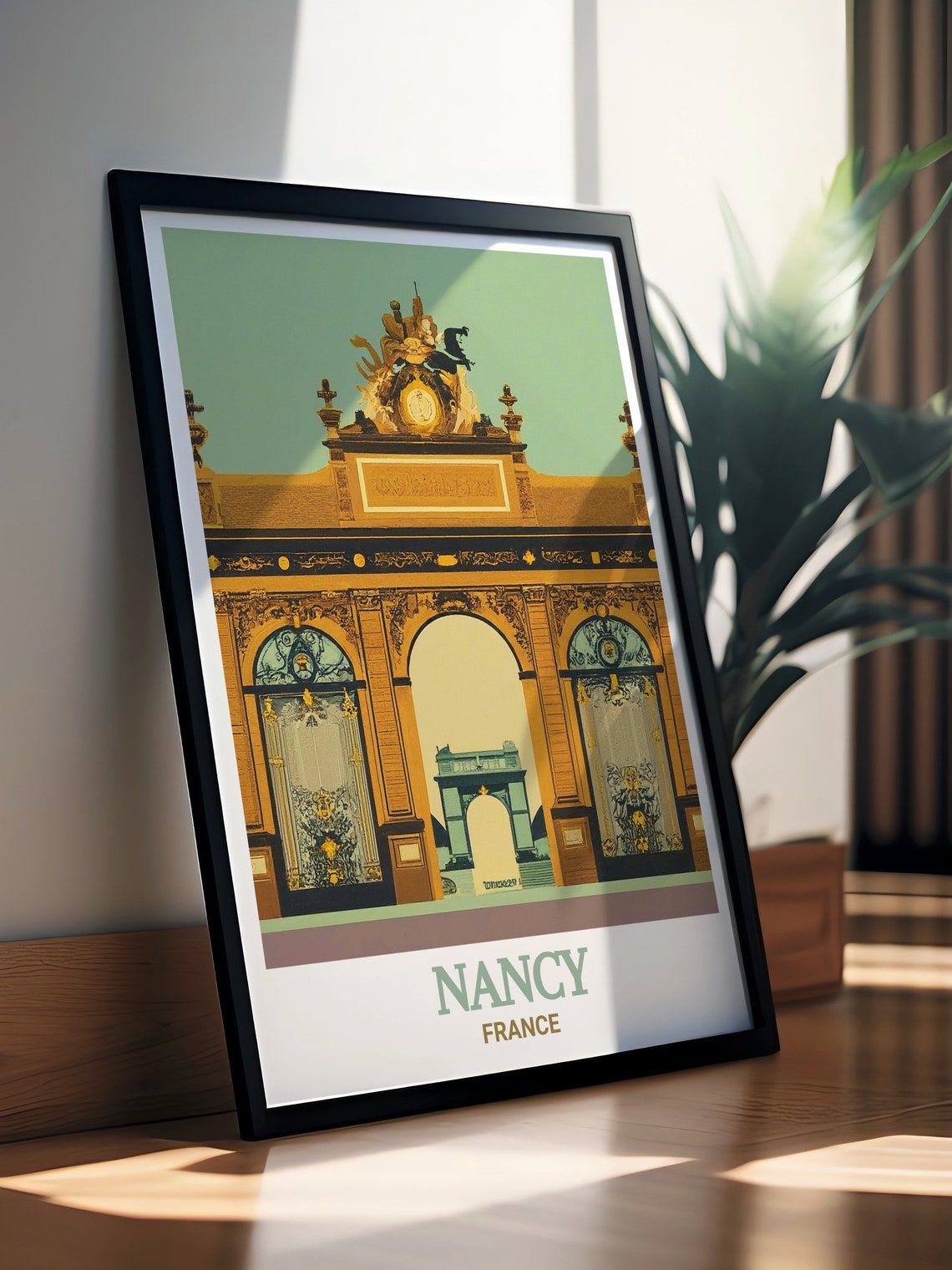 Nancy France Place Stanislas Arch Golden Gate Vintage Travel Poster - Image 3