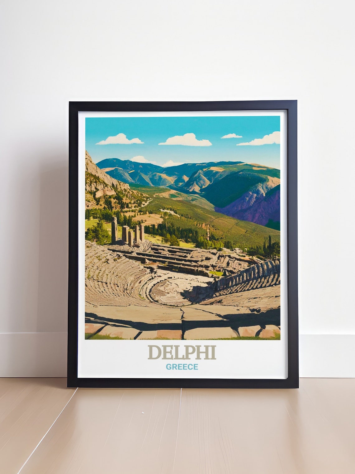 Ancient Theatre Of Delphi Overlooking Greek Mountains Travel Poster - Image 4