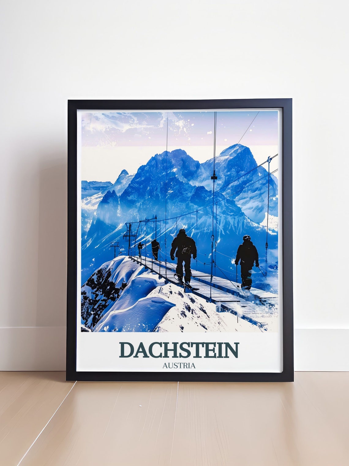 Dachstein Skywalk Suspension Bridge Hikers Alpine Peaks Austria Poster - Image 4