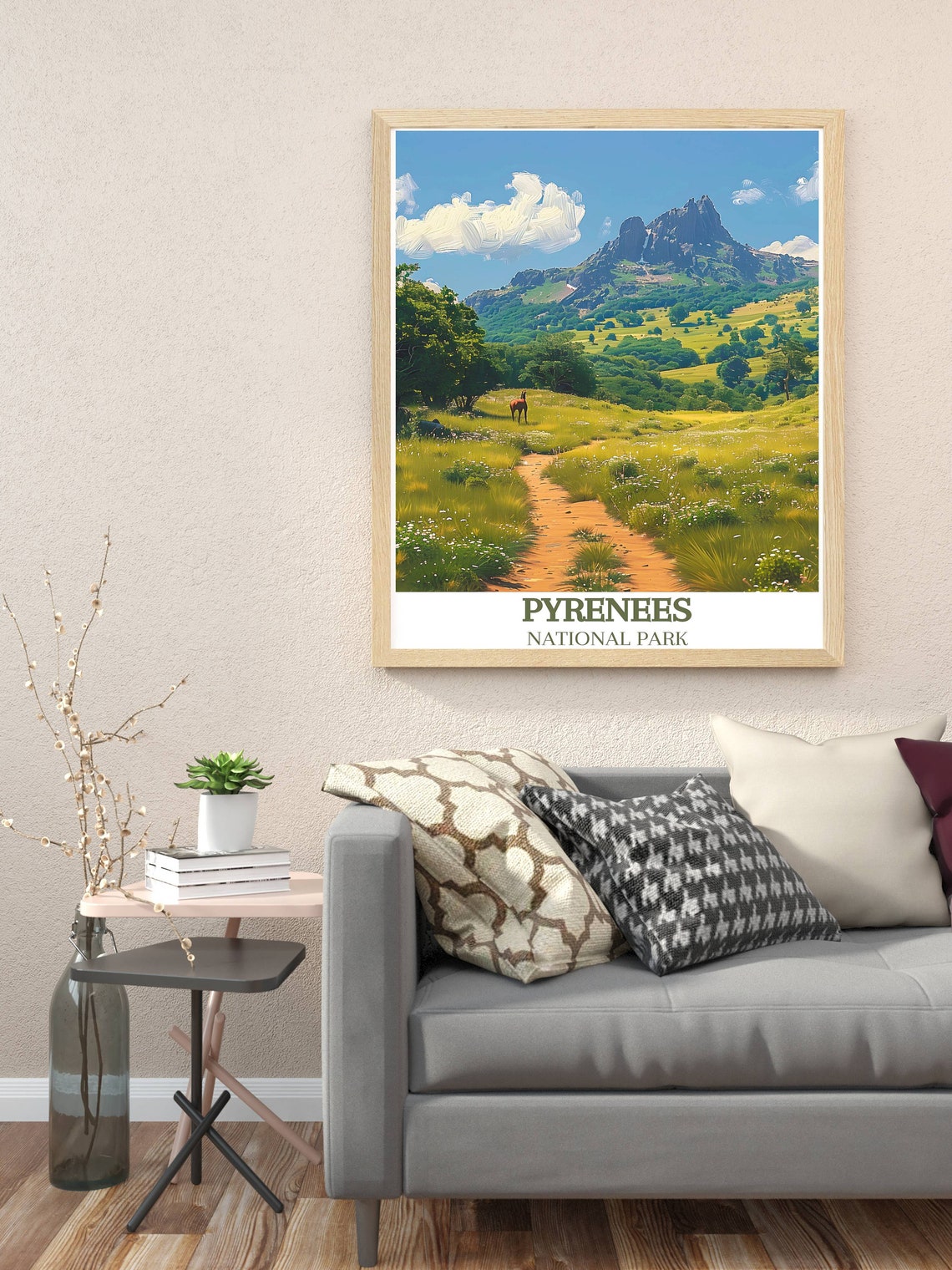 Pyrenees National Park Alpine Meadow Trail Wildflower Peak View Poster - Image 3