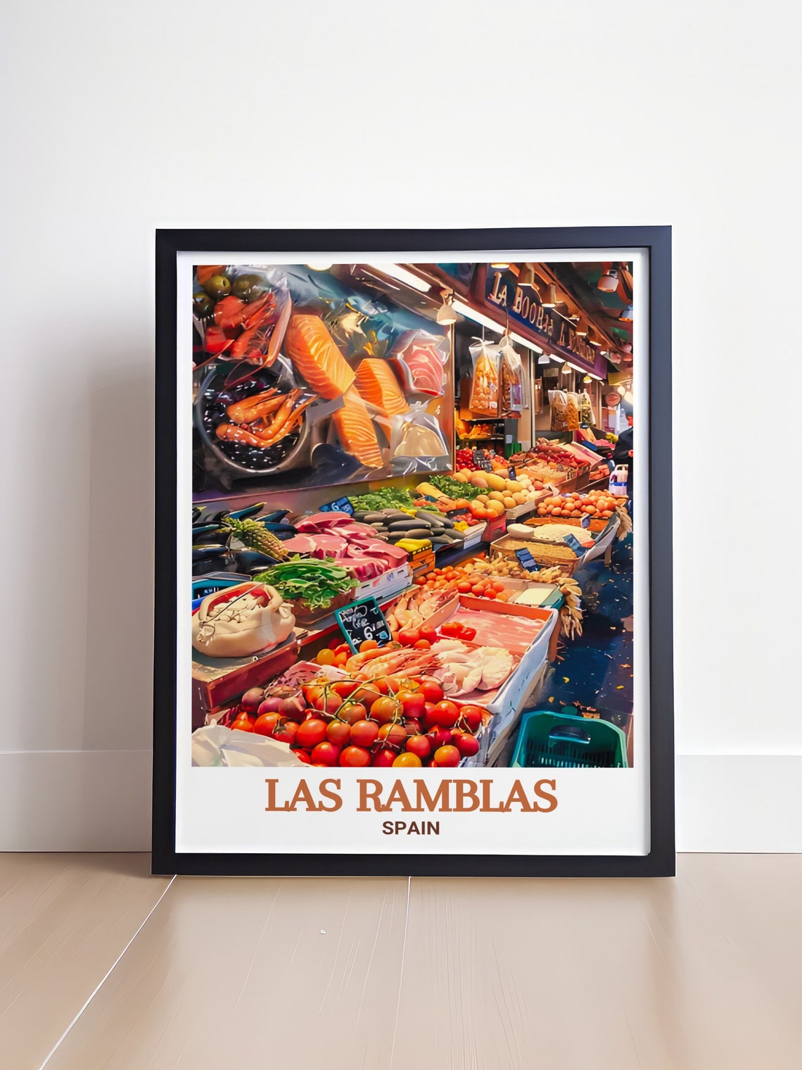 Las Ramblas La Boqueria Food Market Spain Travel Charming Poster - Image 4