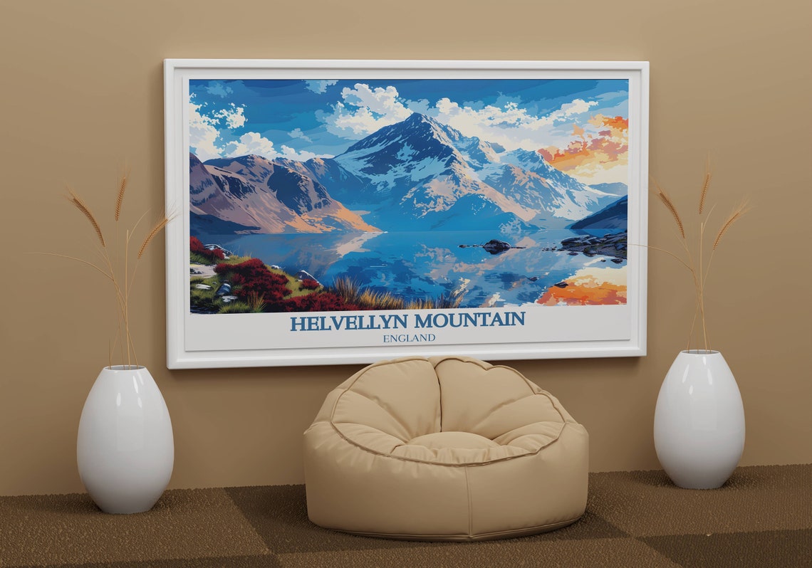 Helvellyn Mountain England Red Tarn Reflection Peak View Poster - Image 3