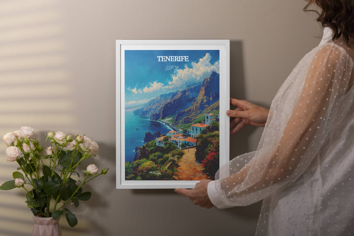 Los Gigantes Cliffs Above Coastal Village Path Tenerife Poster - Image 4