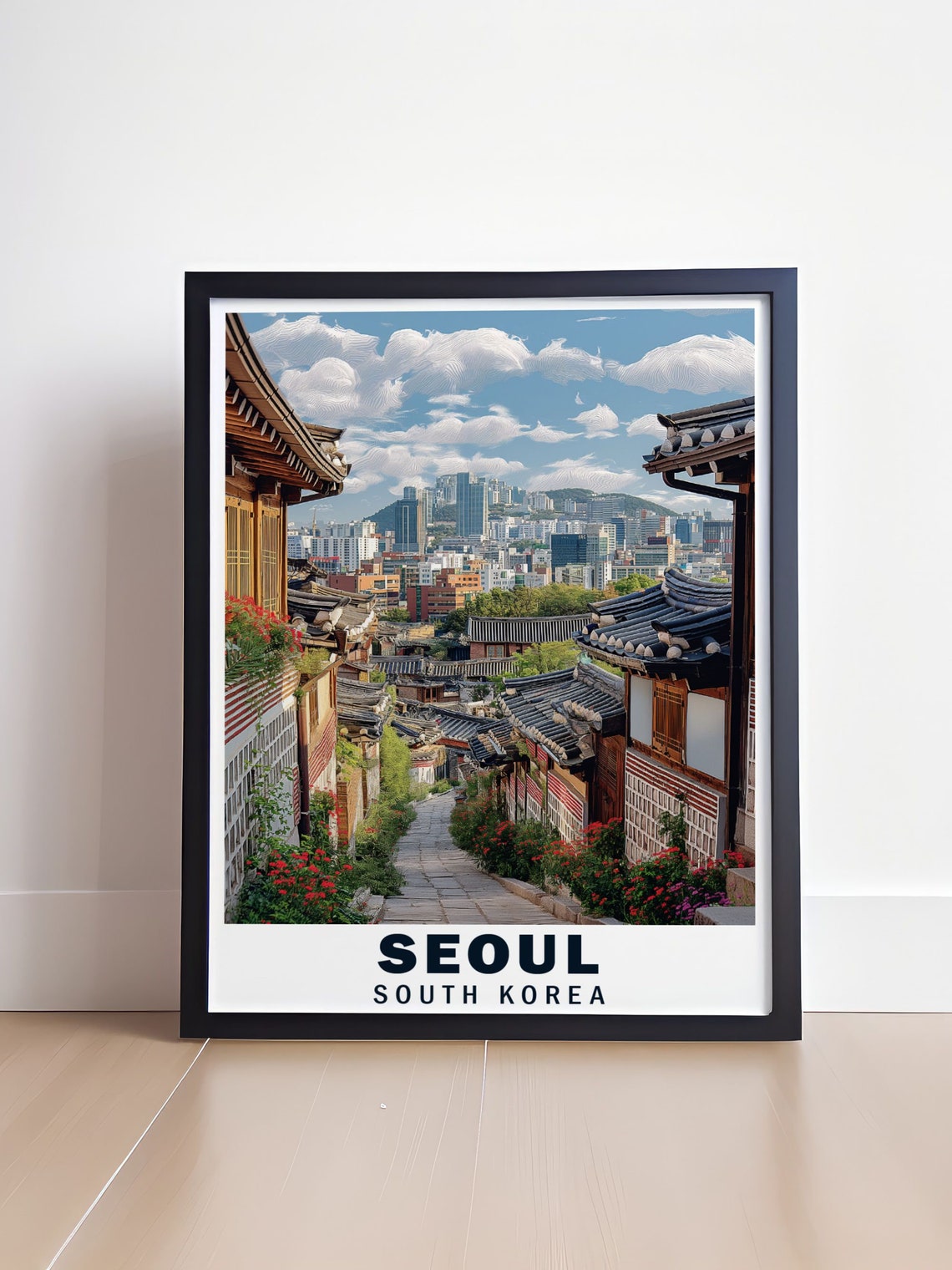 Seoul South Korea Bukchon Hanok Village Flower Lane Travel Poster - Image 4