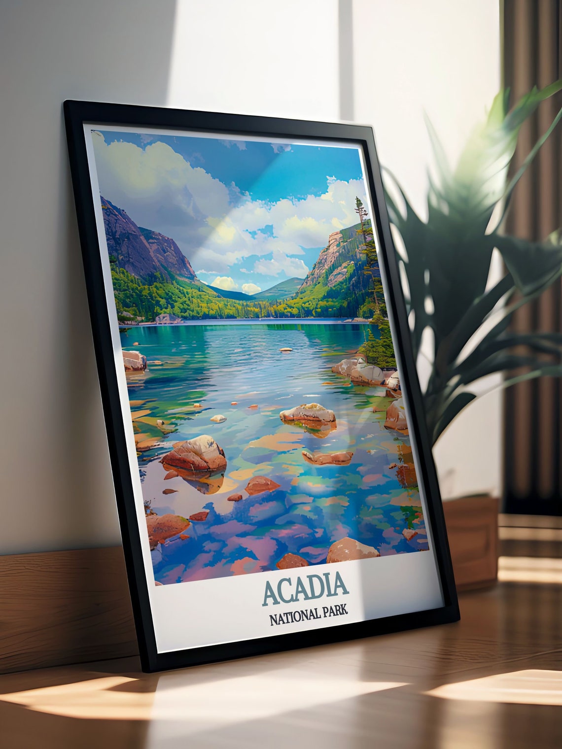 Acadia National Park Jordan Pond Mountain Lake Travel Poster - Image 2
