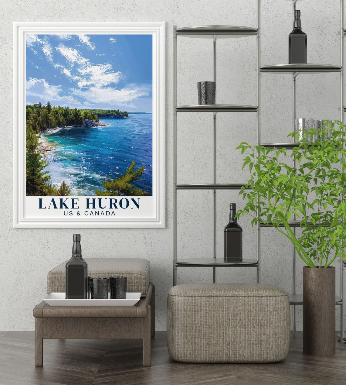 Lake Huron Daytime Shoreline Poster With Rocky Coast And Blue Water - Image 2