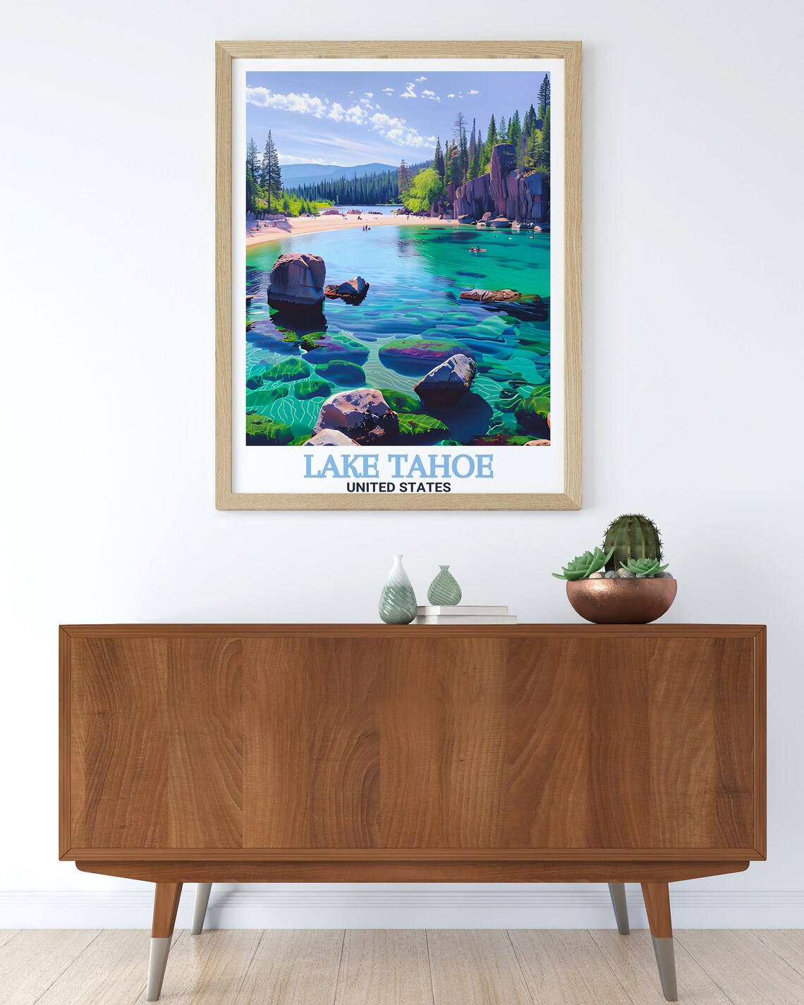 Lake Tahoe Travel Print Serene Sand Harbor Travel Poster Sand Harbor Travel Print Lake Tahoe Artwork Lake Tahoe Decor - Image 3