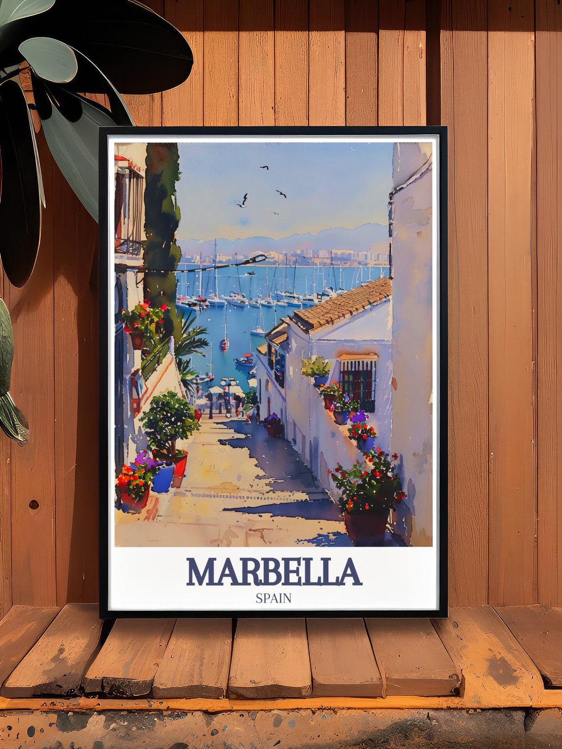 Marbella Old Town Flowered Alley To The Marina Spain Travel Poster - Image 2