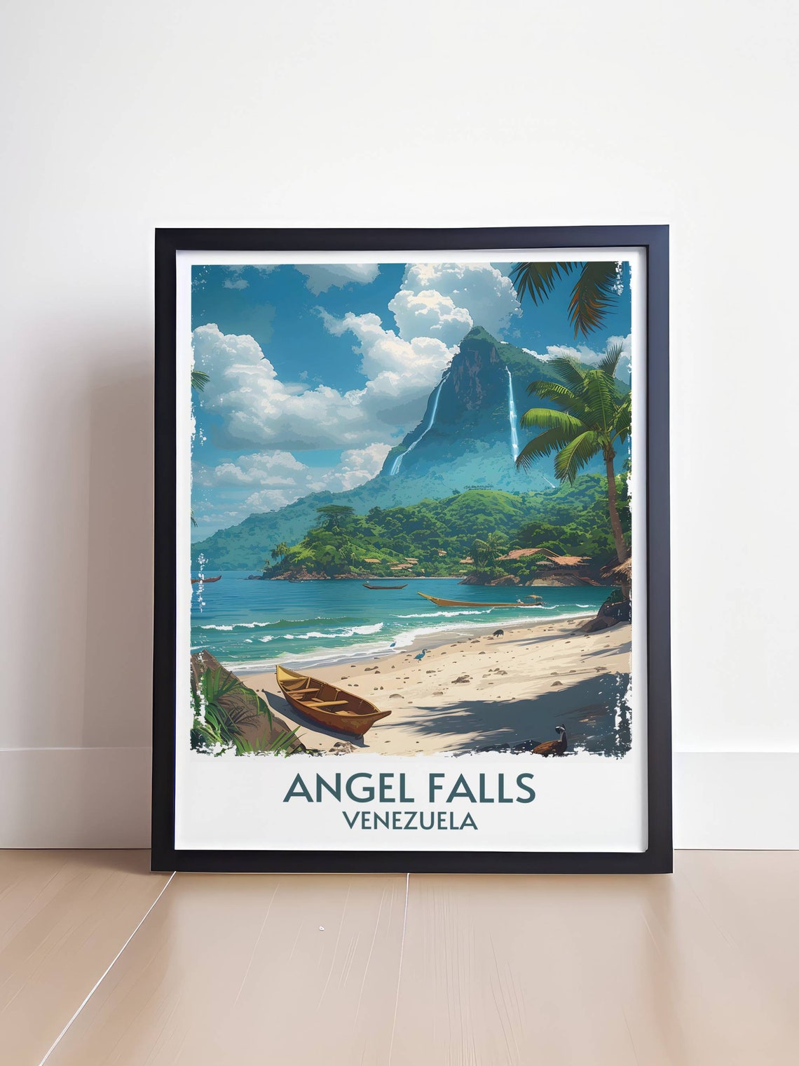 Angel Falls Venezuela Tropical Beach Waterfall Mountain Poster - Image 4