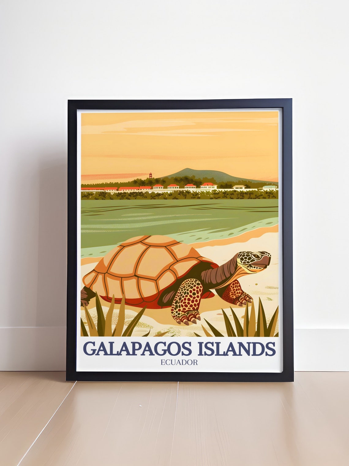 Galapagos Giant Tortoise Beach Sunset Ecuador Wildlife Poster - Image 4
