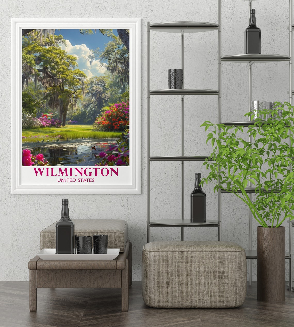 Wilmington Airlie Gardens Spanish Moss Garden Scene Travel Print - Image 2