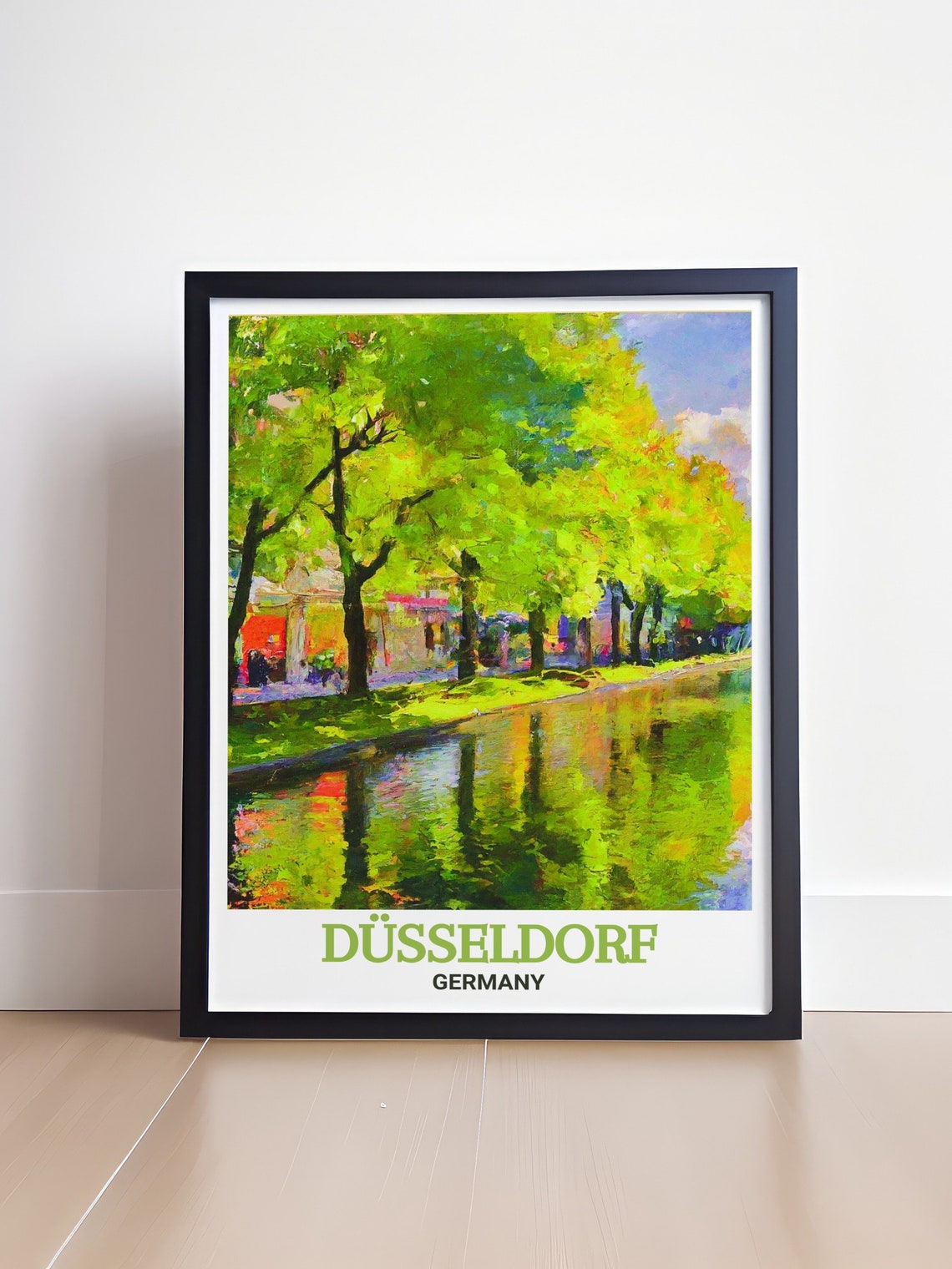 Düsseldorf Germany Königsallee Canal Impressionist Avenue Poster - Image 4
