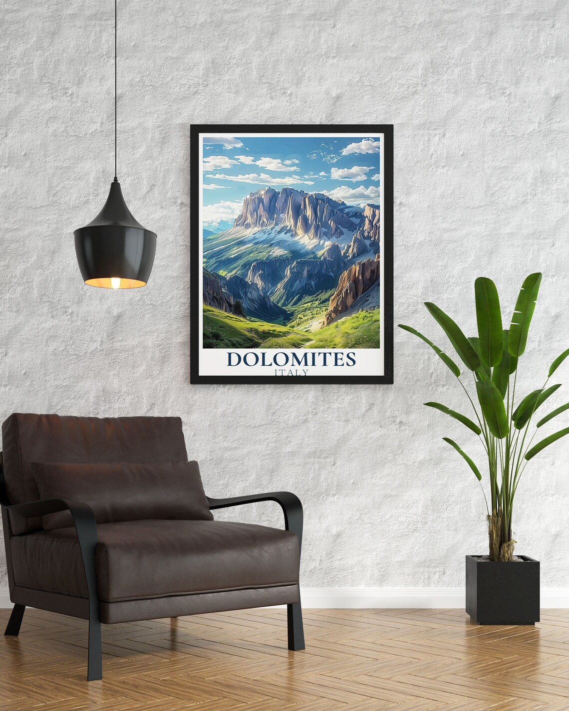 Dolomites Italy Travel Poster, Sella Group Landscape - Image 3