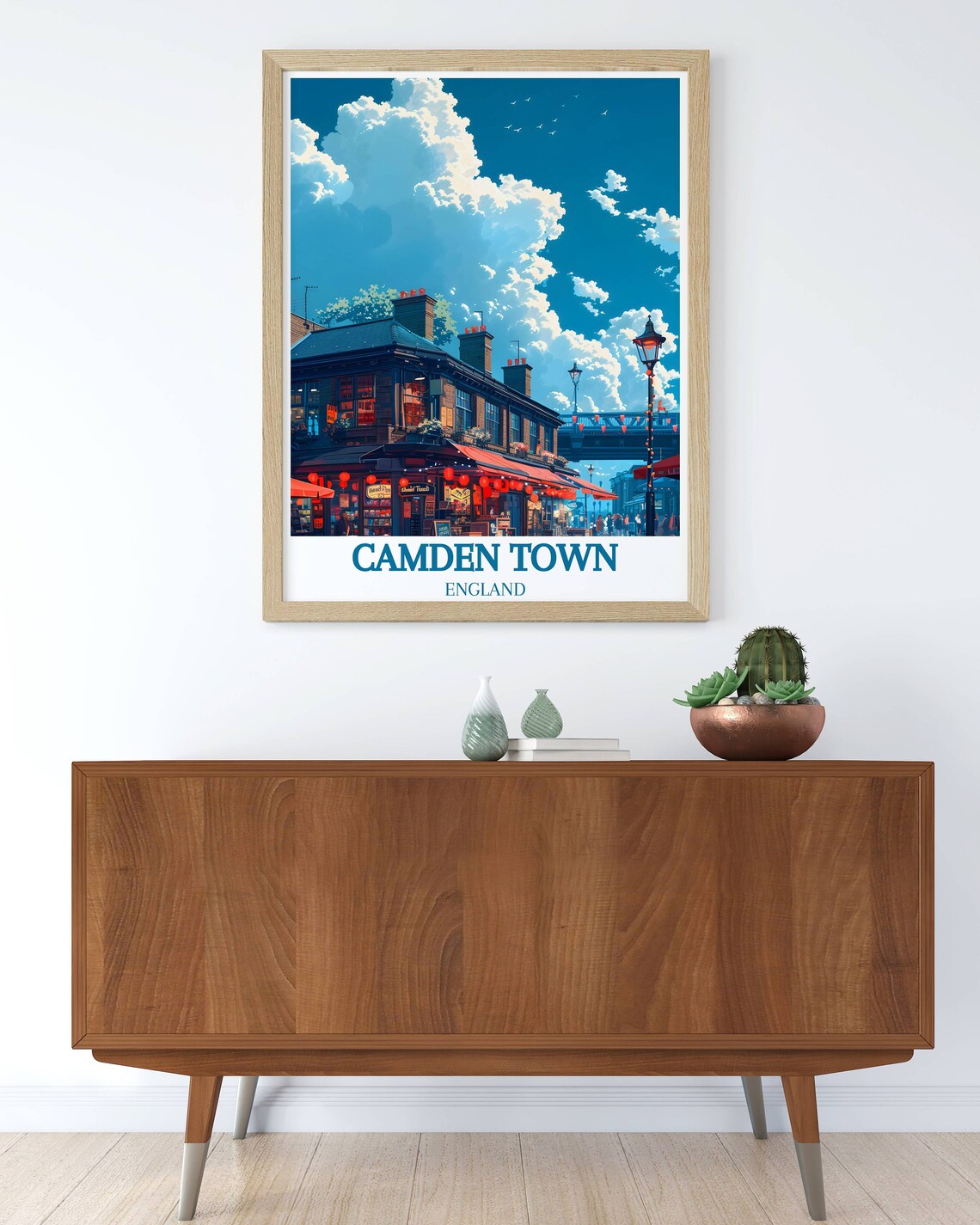 Camden Town Market Lanterns Dusk Evening Market Street Poster - Image 3