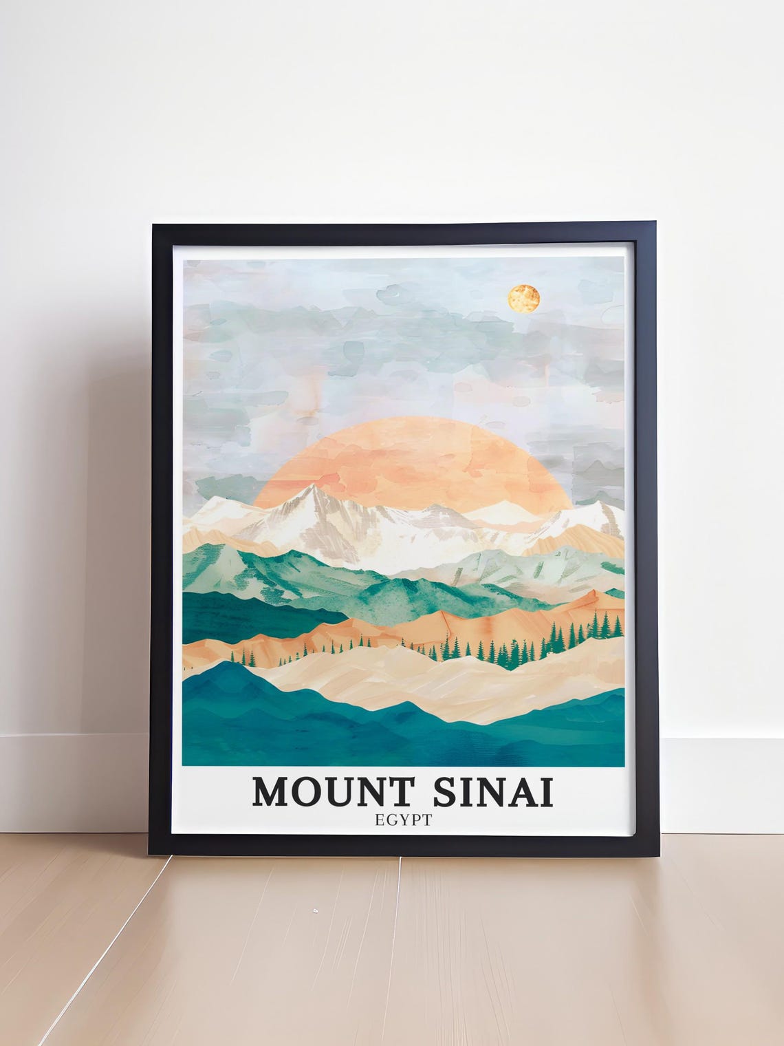 Mount Sinai Egypt Minimalist Mountain Ridges Sunrise Art Poster - Image 3