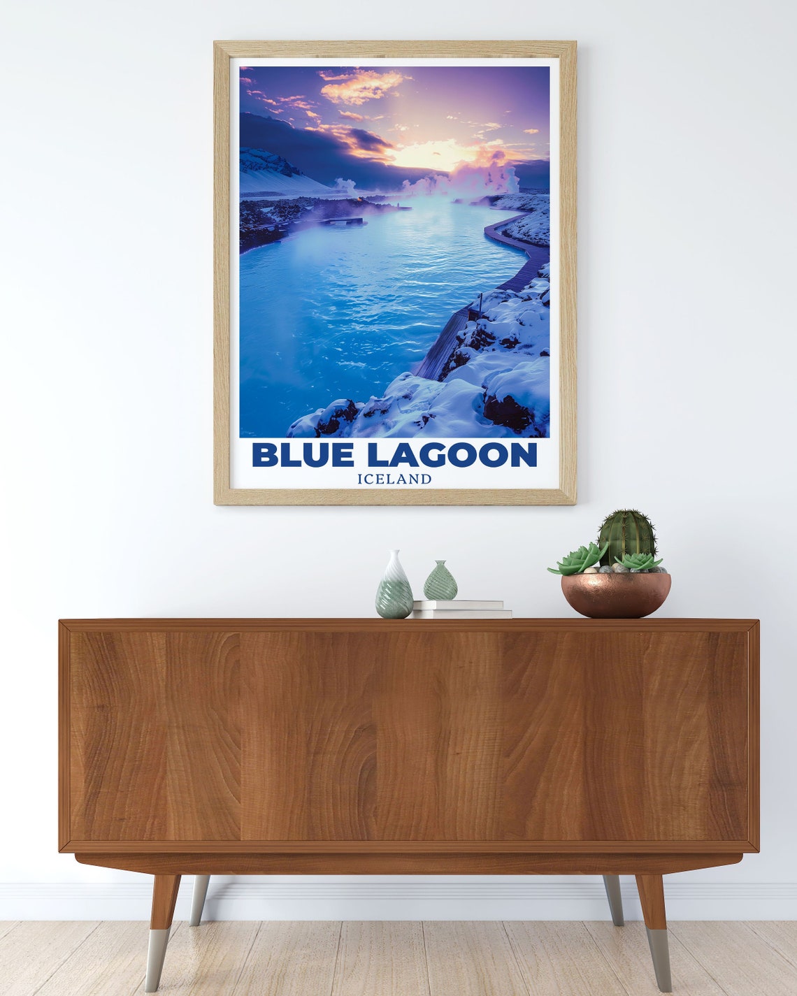 Blue Lagoon Iceland Geothermal Spa Sunset Waters Travel Poster - Image 2