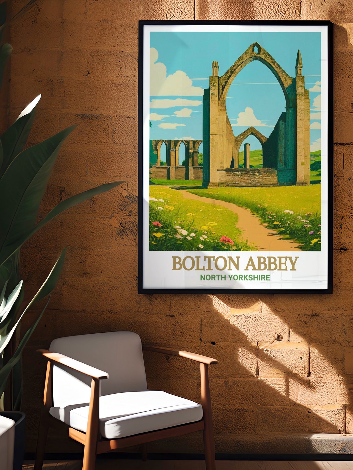 Bolton Abbey Print Bolton Priory Ruins Poster Bolton Abbey Art Print Bolton Priory Ruins Art Bolton Abbey Poster - Image 3