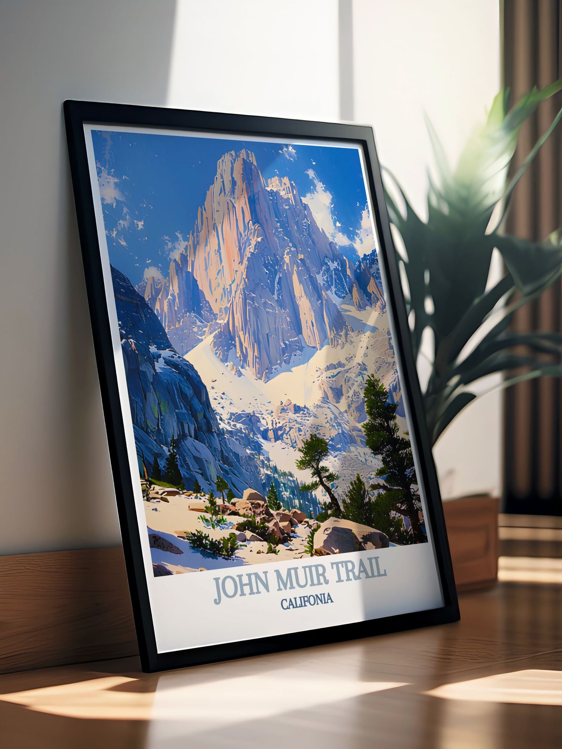Snowcapped Sierra Peak John Muir Trail California Travel Poster - Image 2