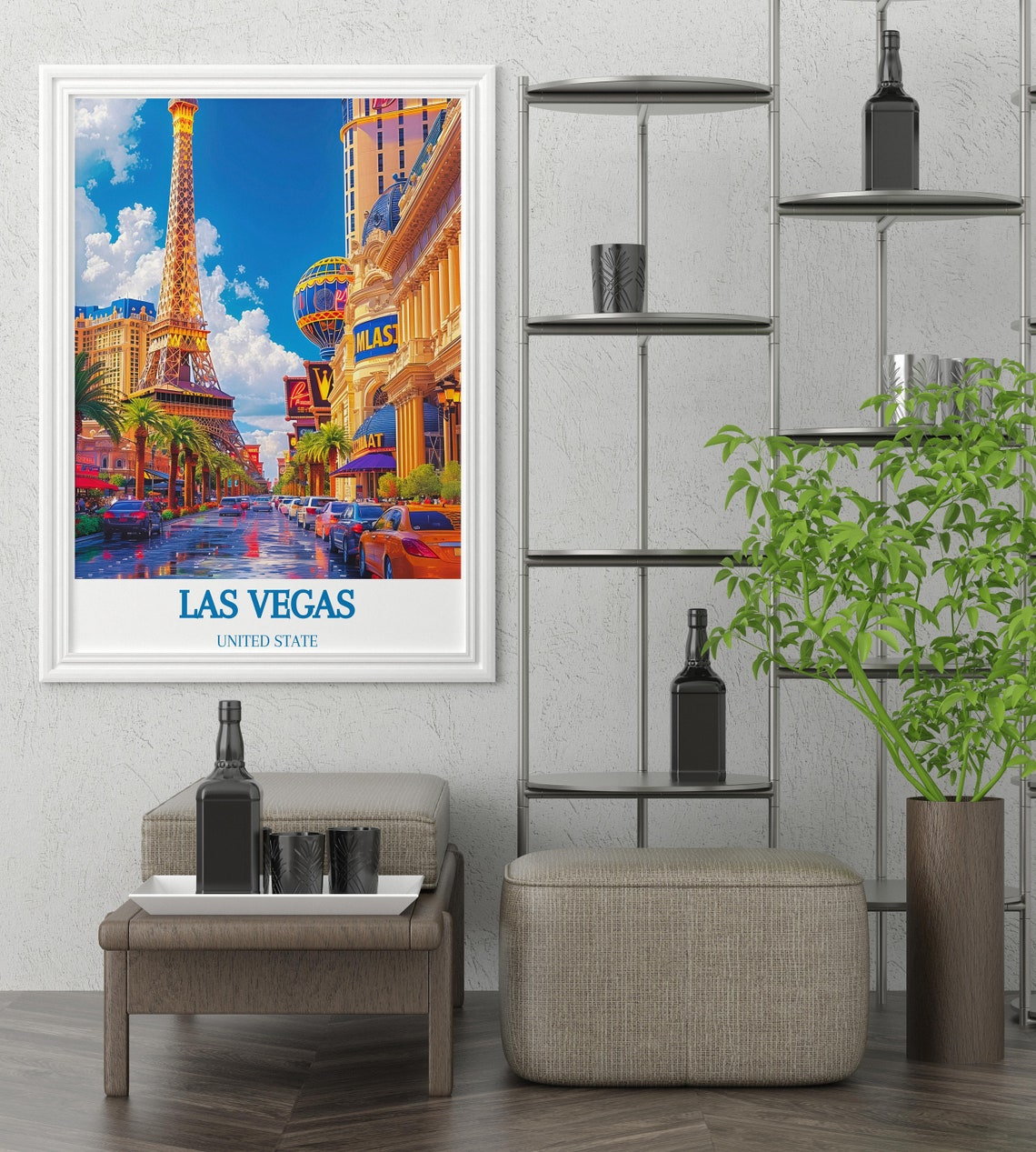 Las Vegas Paris Eiffel Tower Replica Boulevard Daytime Poster - Image 3