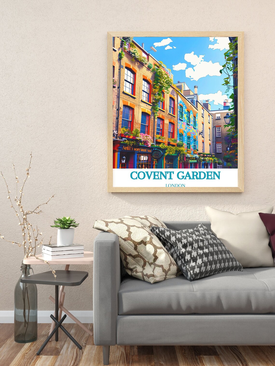 Covent Garden London Brick Buildings Flower Baskets Alley Poster - Image 3