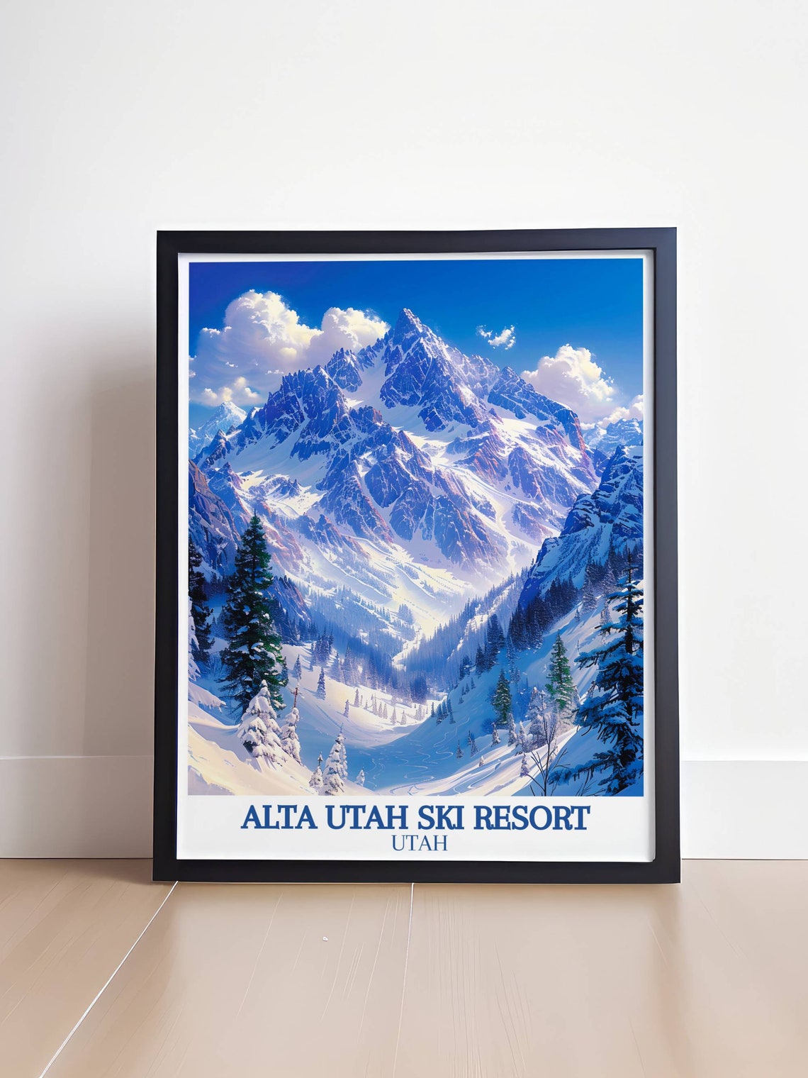 Alta Utah Ski Resort Towering Snow Peaks Alpine Panorama Poster - Image 4
